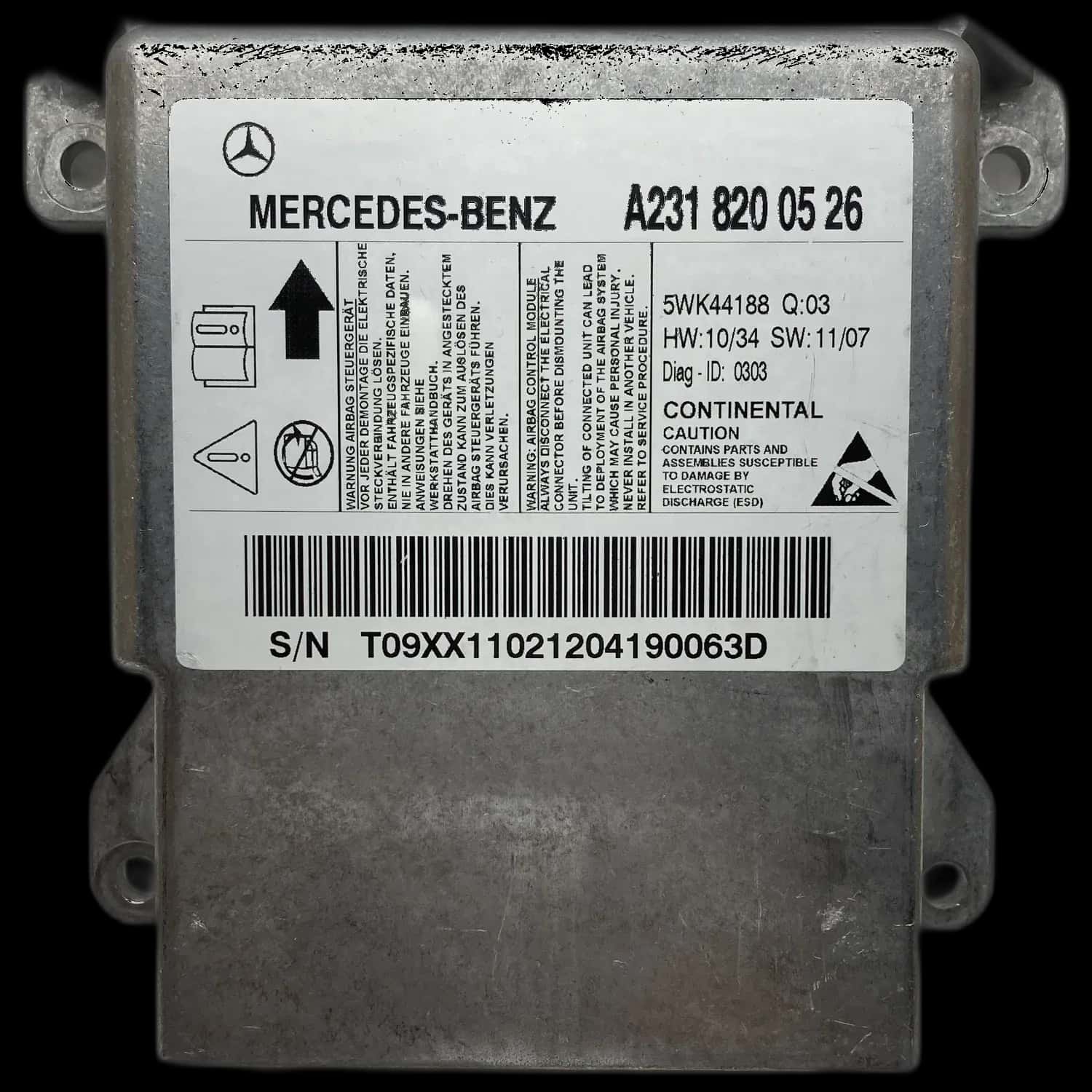 Mercedes-Benz SL R231 airbag-regeleenheid reparatie