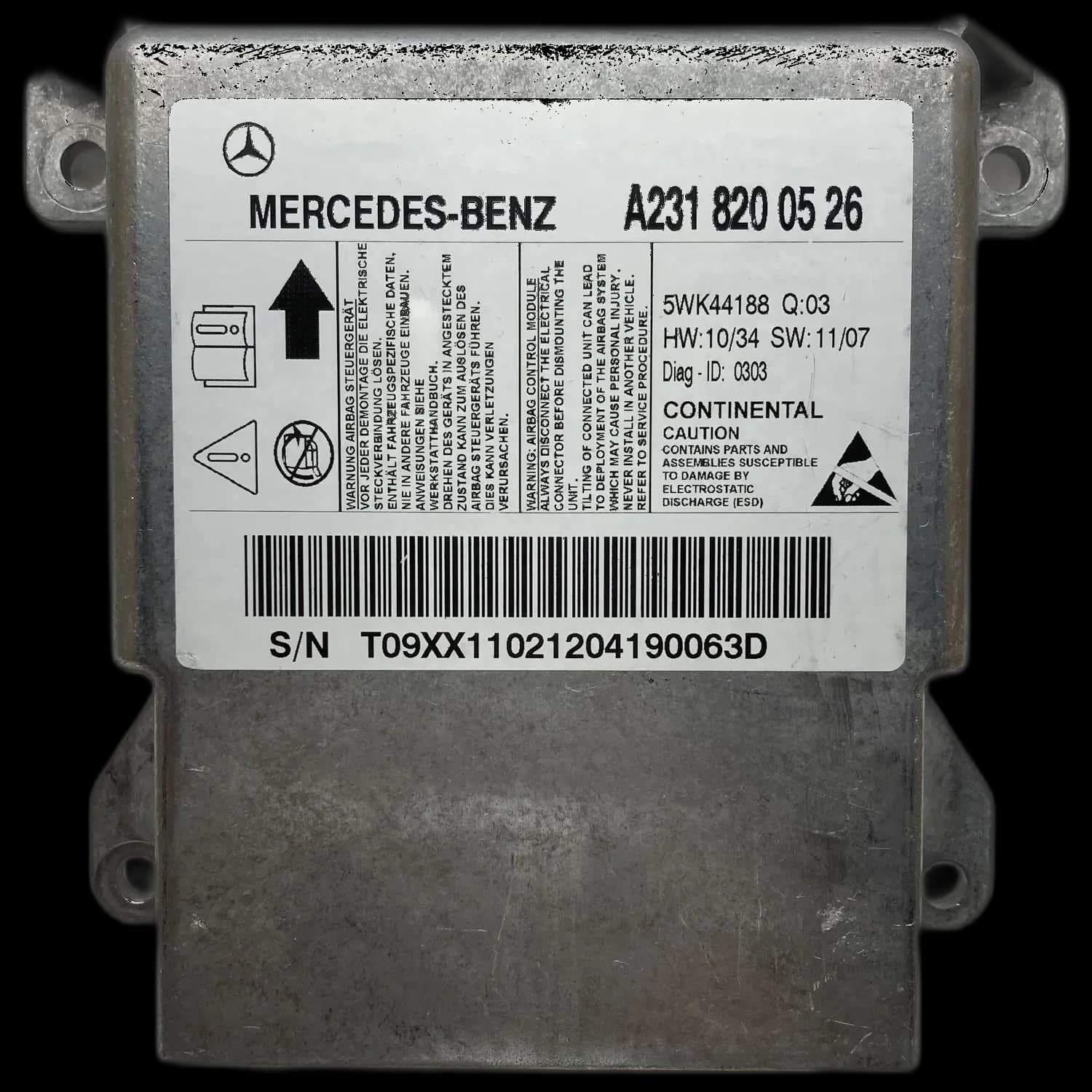 Mercedes-Benz SL R231 airbag-regeleenheid reparatie
