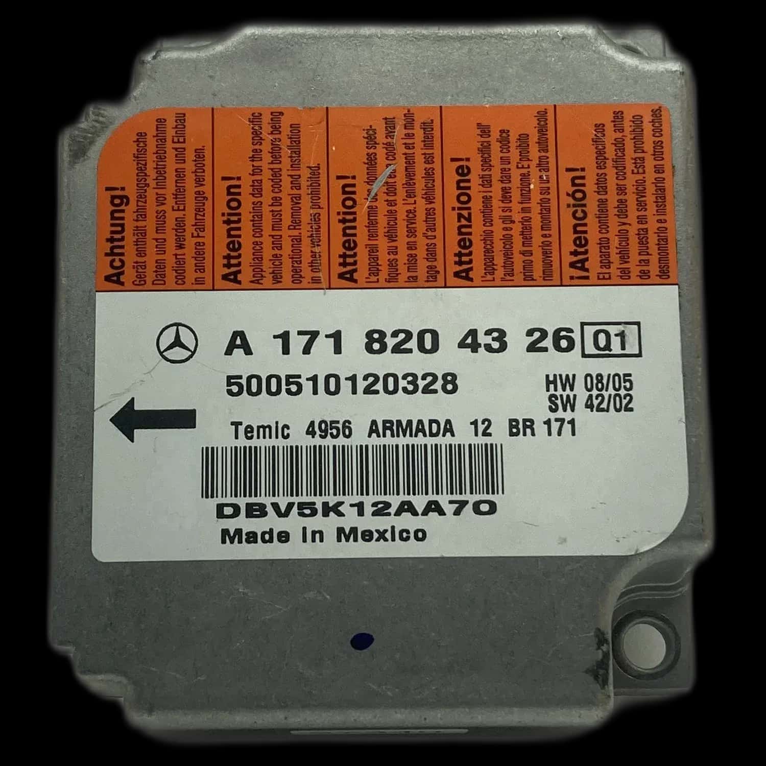 Mercedes-Benz SLK-Klasse R171 Cabrio airbag-regeleenheid reparatie