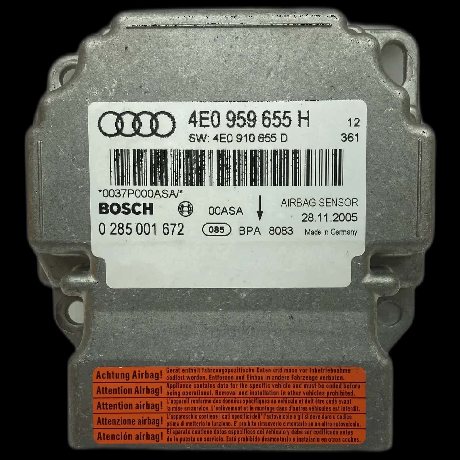 Audi A8 D3 4E airbag-regeleenheid reparatie