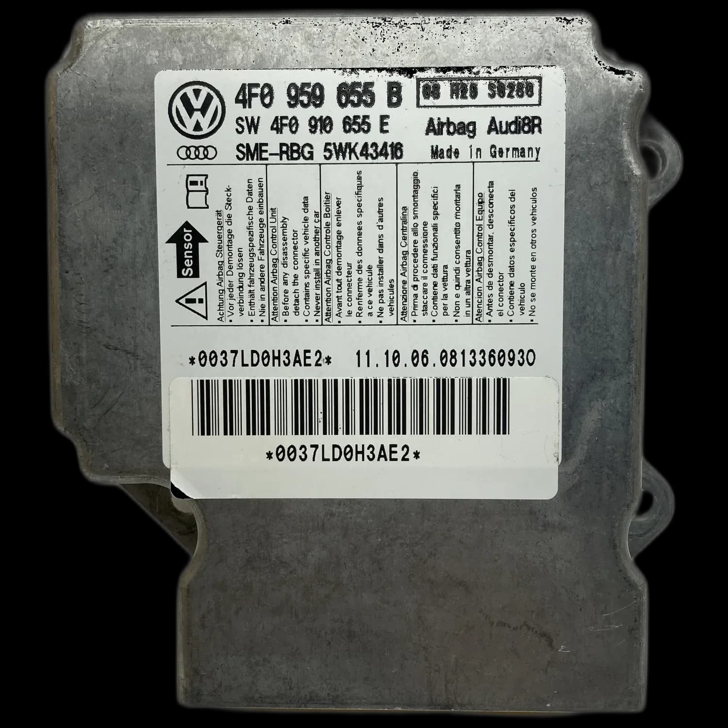 Audi S6 C6 airbag-regeleenheid reparatie