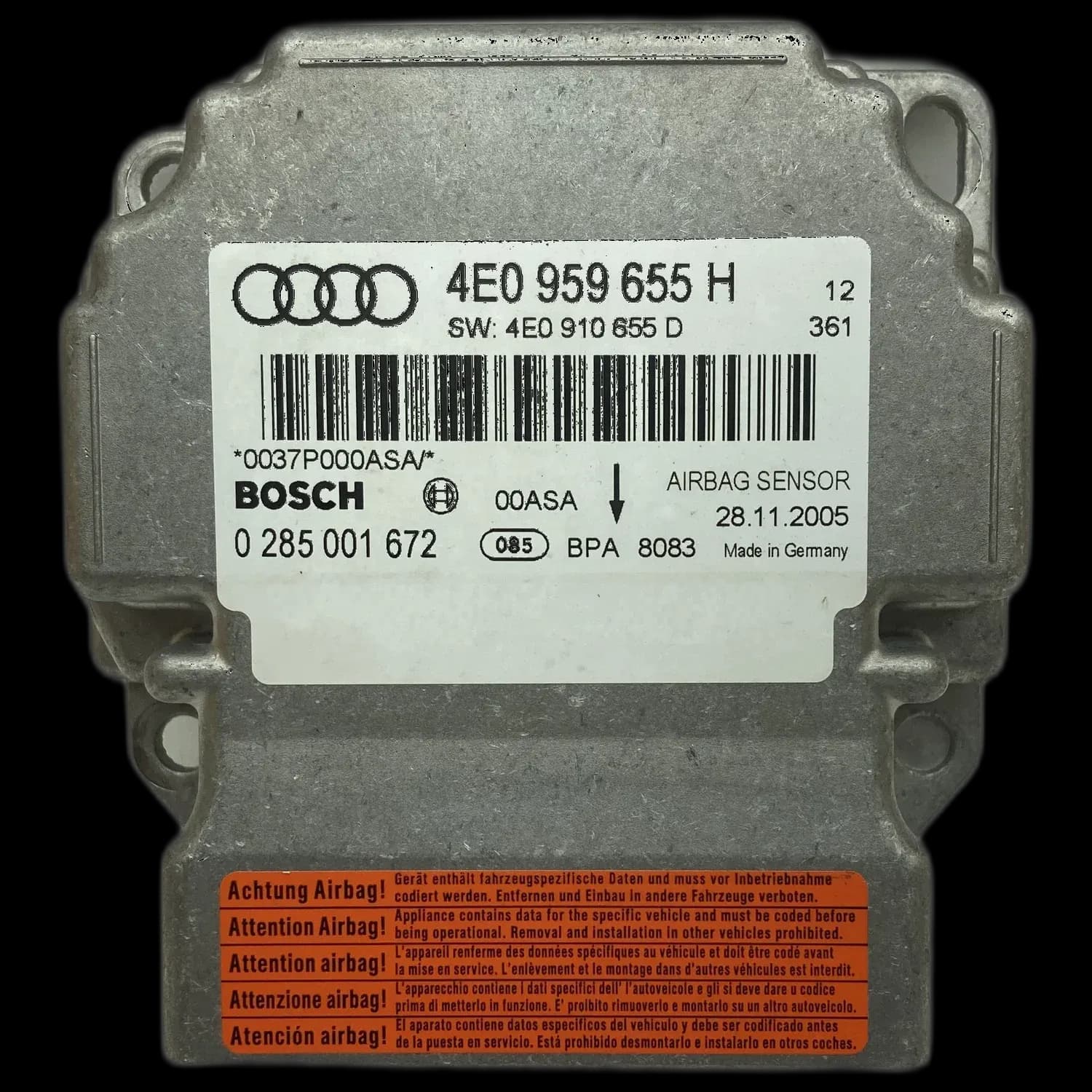 Audi S8 D3 airbag-regeleenheid reparatie