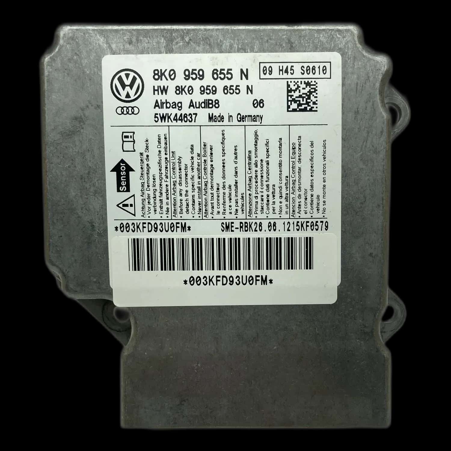 Audi RS4 B8 8K airbag-regeleenheid reparatie