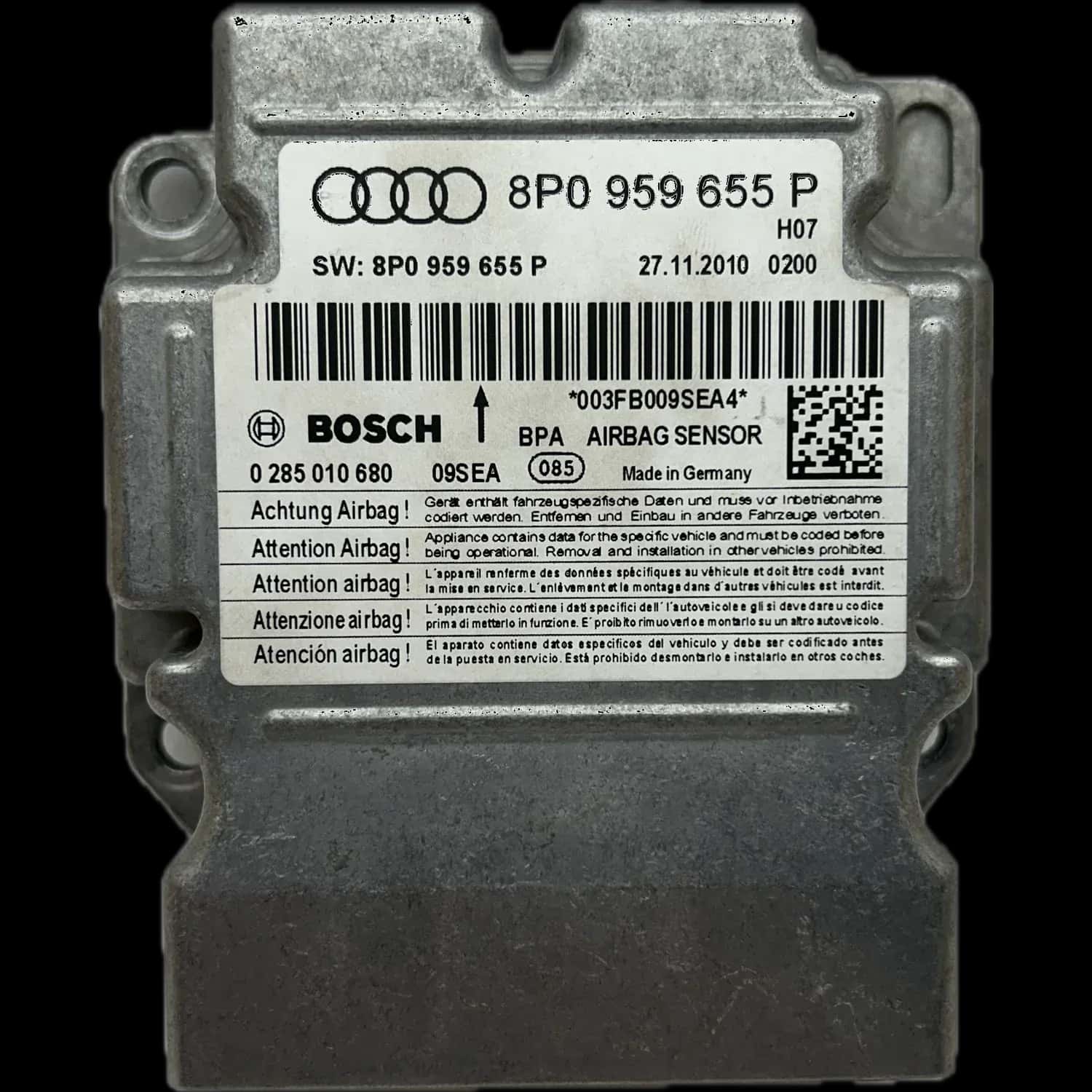 Audi RS3 8P Airbag-regeleenheid Reparatie