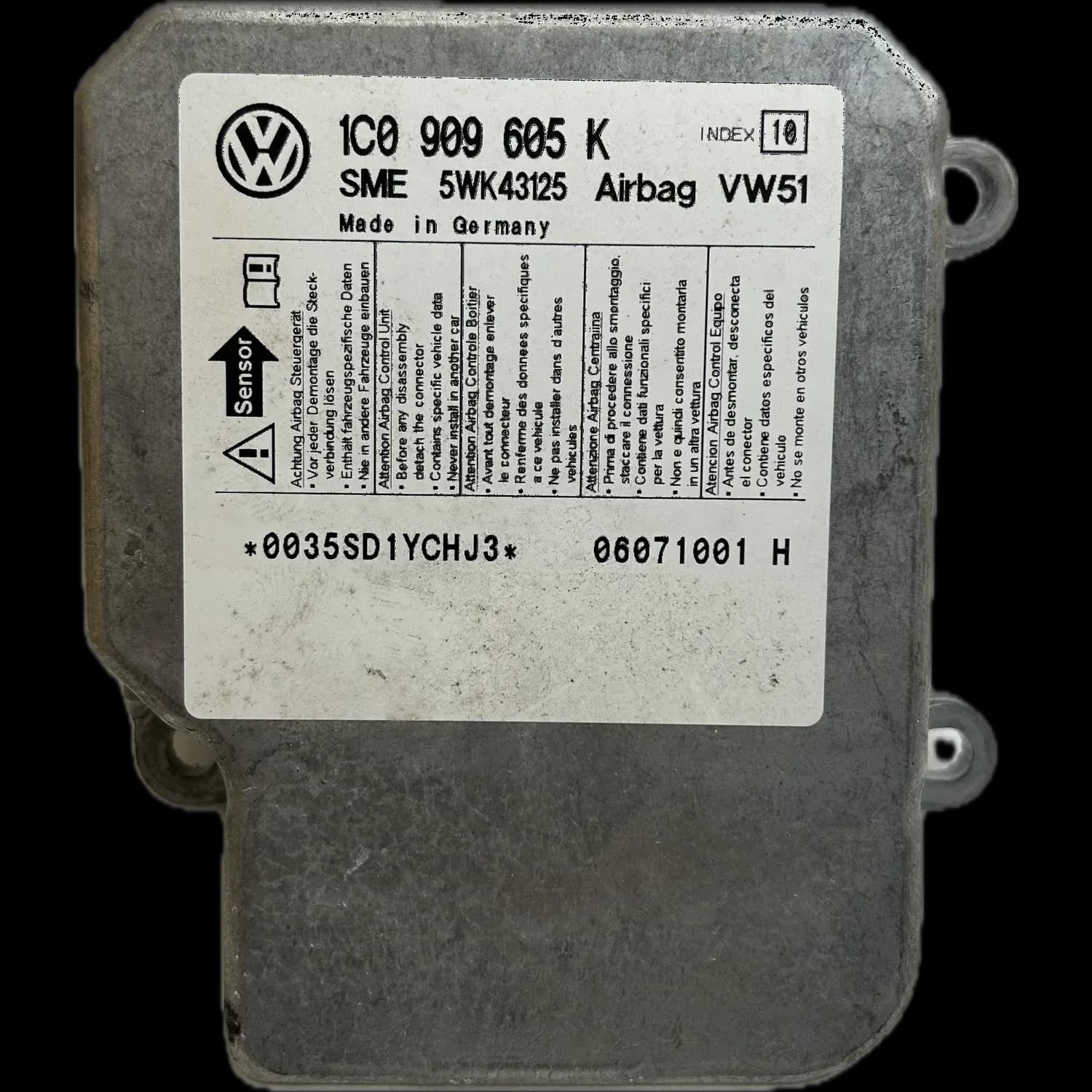 Volkswagen Polo 4 (9N) airbag-regeleenheid reparatie