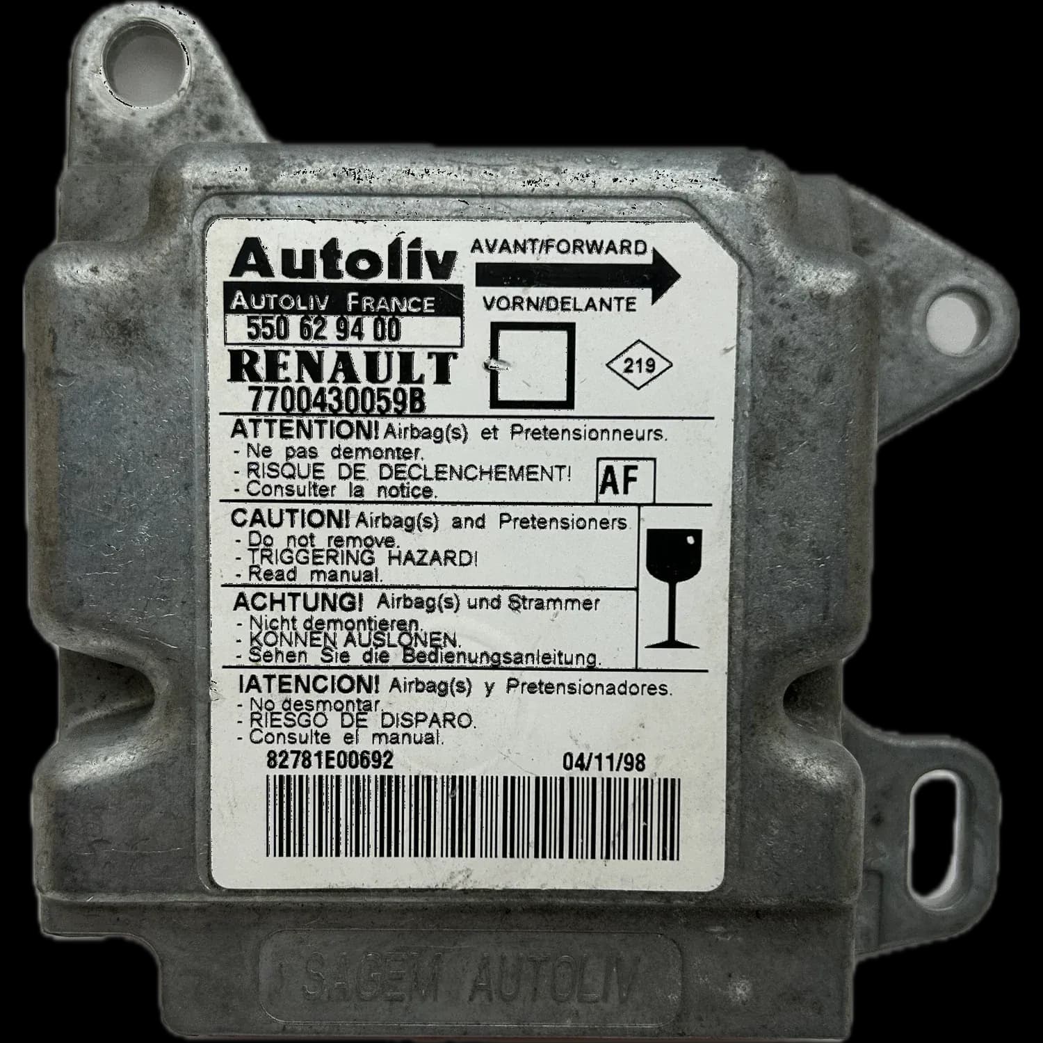 Renault Twingo I airbag-regeleenheid reparatie