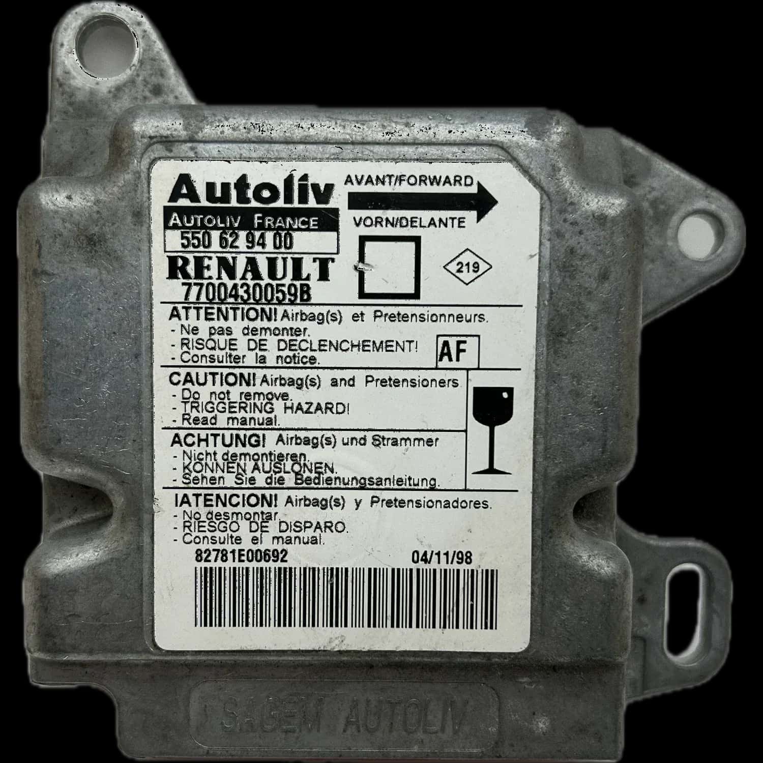 Renault Twingo III airbag-regeleenheid reparatie