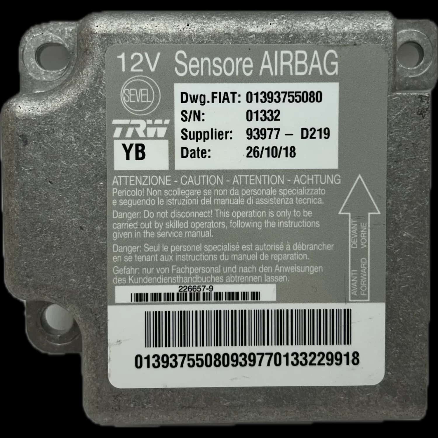 Citroën Jumpy III airbag-regeleenheid reparatie