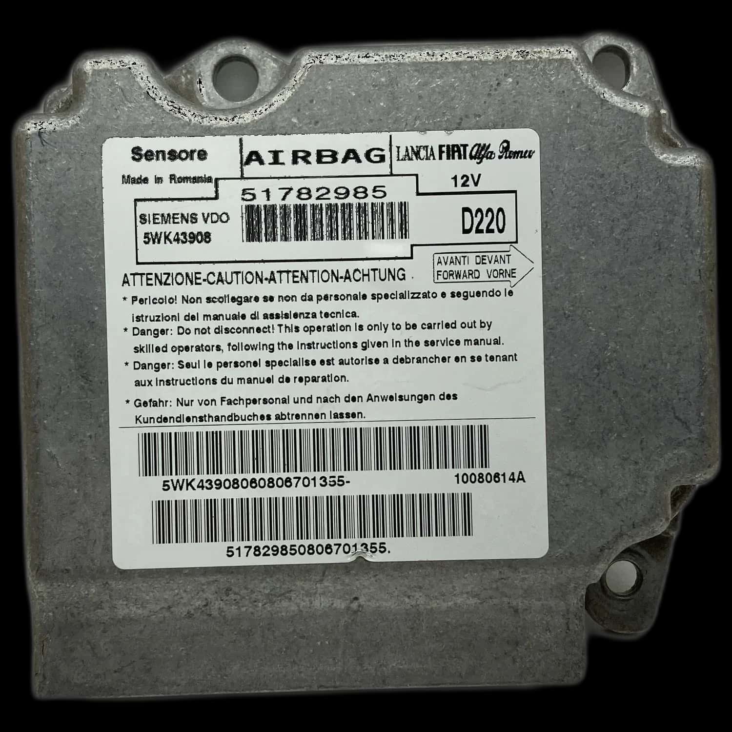 Fiat Doblo 263 airbag-regeleenheid reparatie