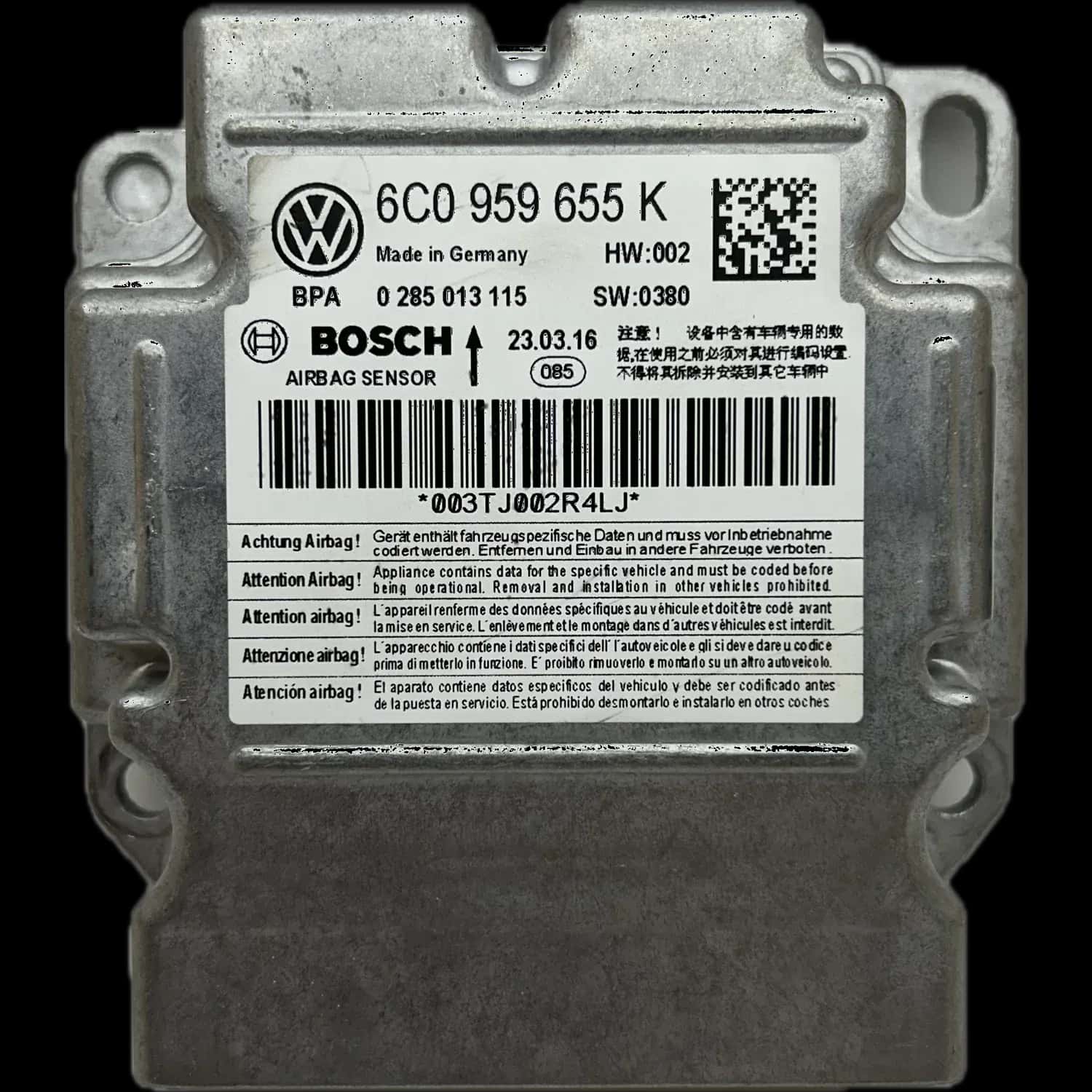 Skoda Fabia Mk3 airbag-regeleenheid reparatie