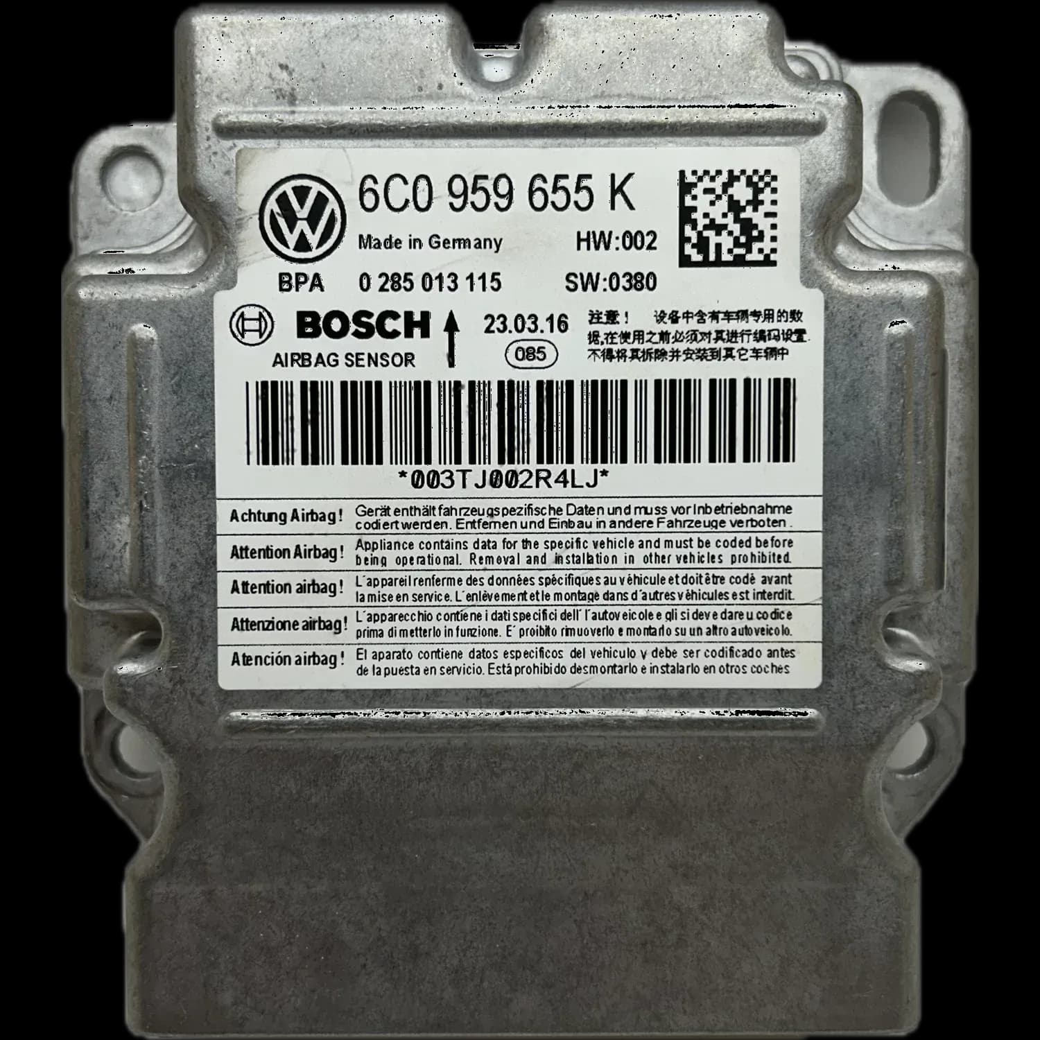 Skoda Rapid NH airbag-regeleenheid reparatie