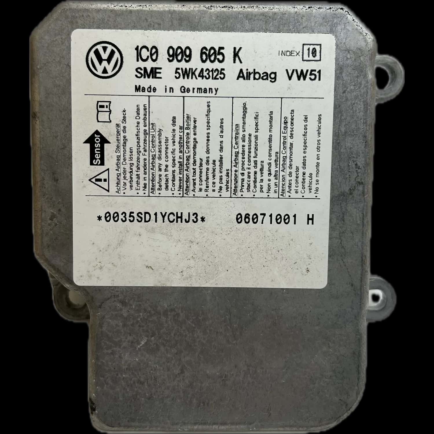 Volkswagen Sharan 7M8 airbag-regeleenheid reparatie