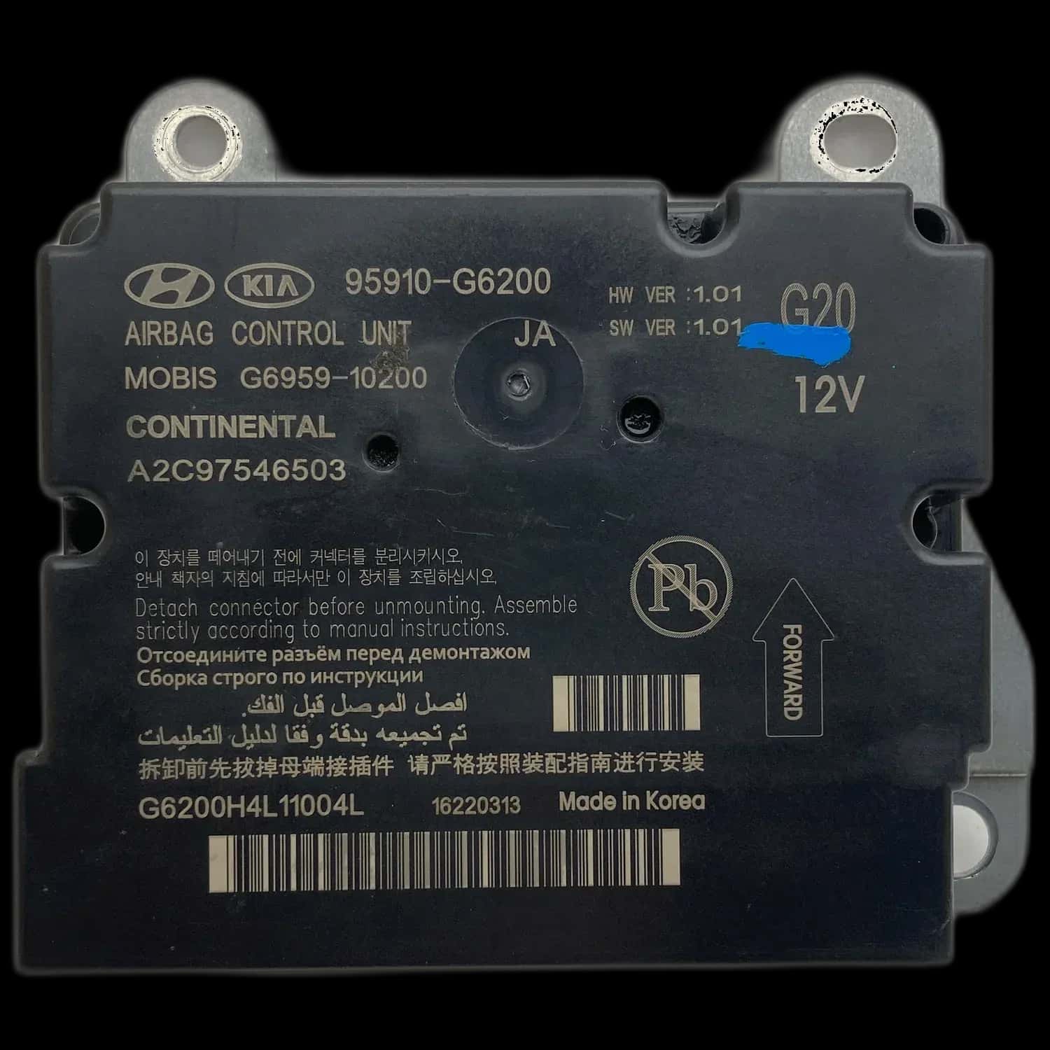 Kia Picanto JA airbag-regeleenheid reparatie