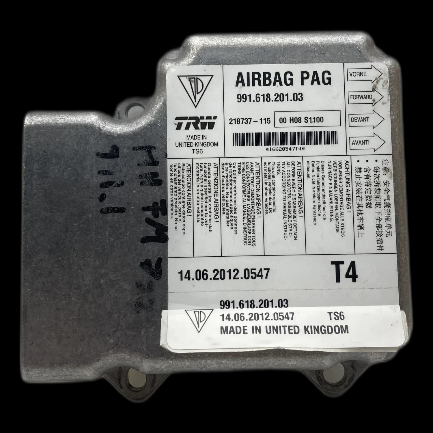 Porsche 911 991 Airbag-regeleenheid reparatie