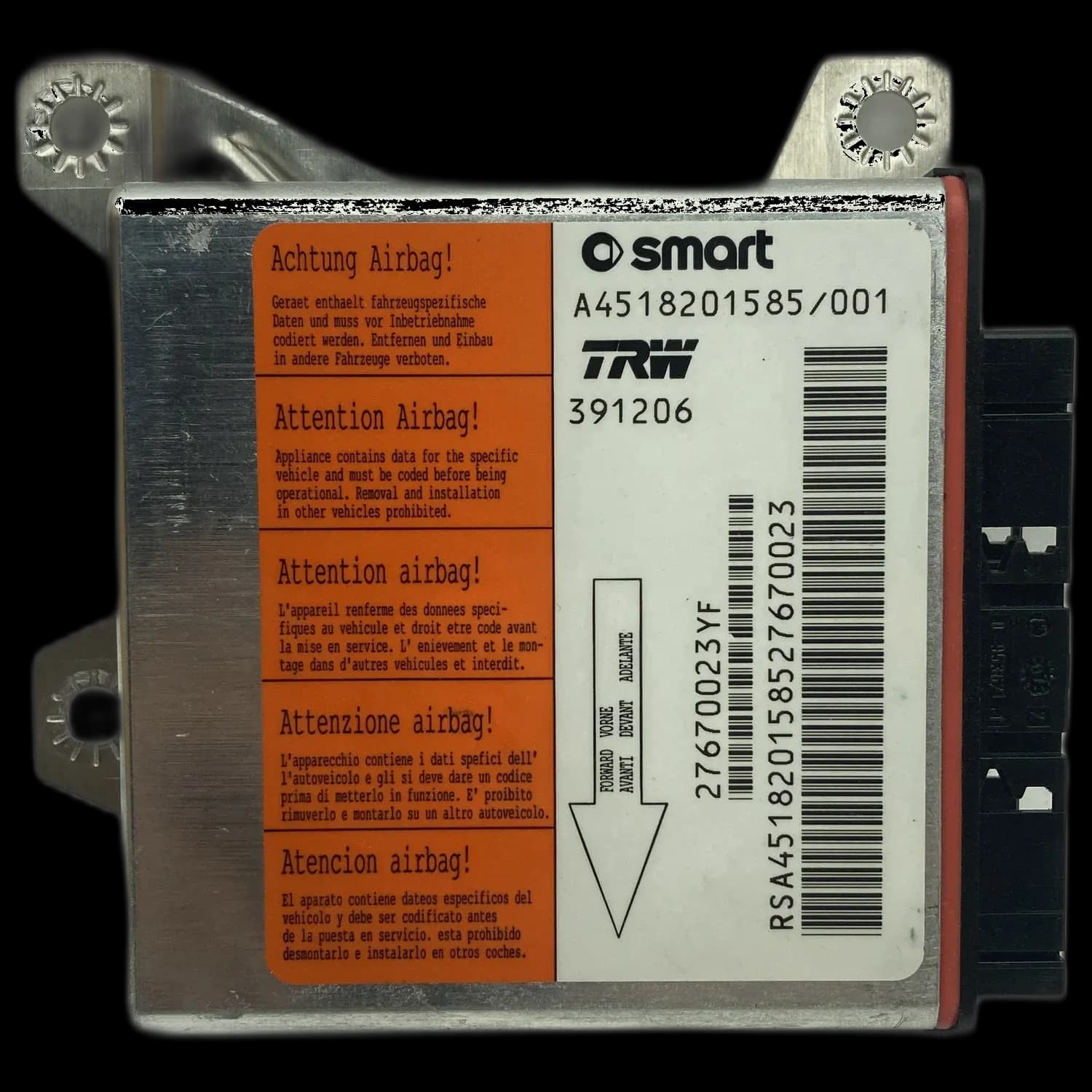 Smart Fortwo C451 airbag-regeleenheid reparatie