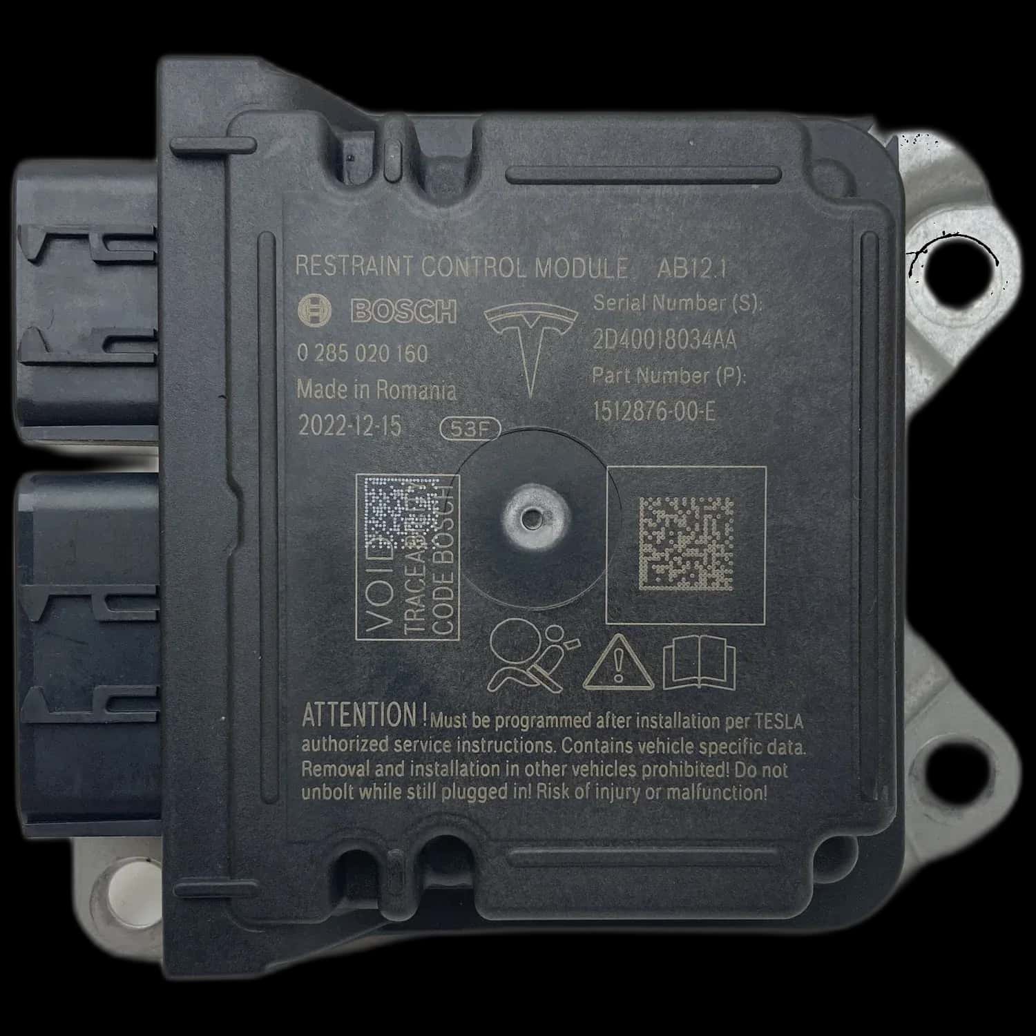 Tesla Model Y airbag-regeleenheid reparatie