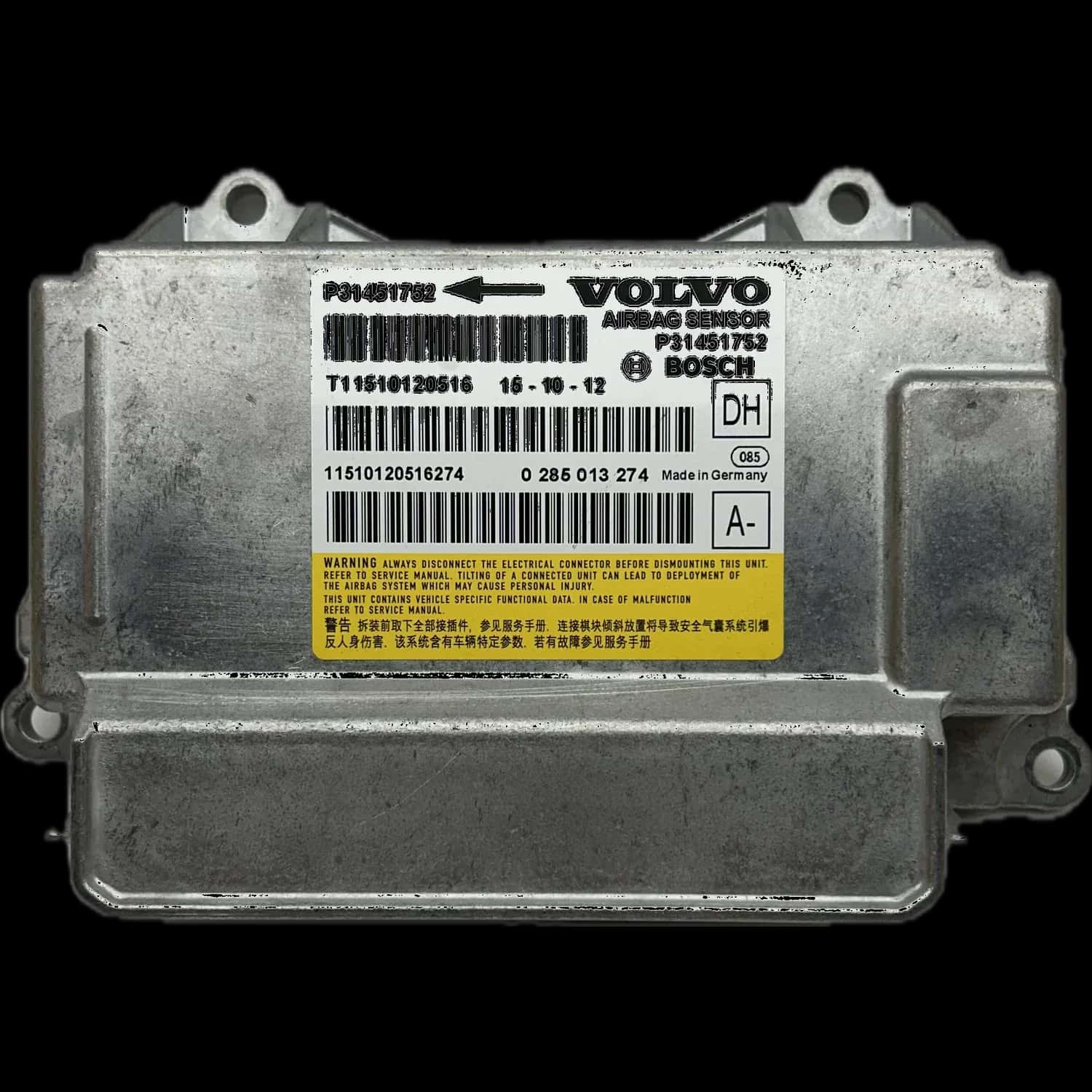 Volvo V60 Serie 1 airbag-regeleenheid reparatie