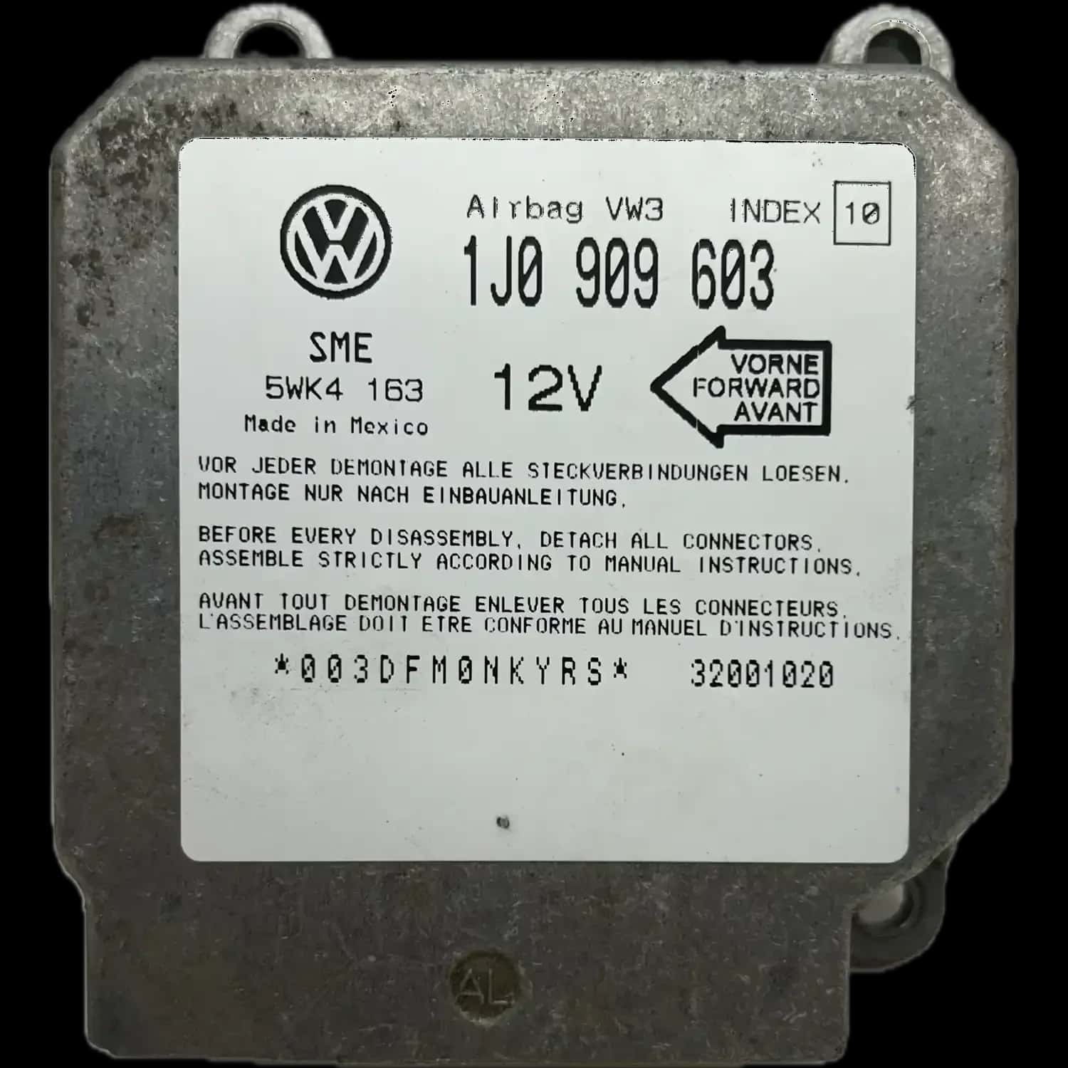 1J0 909 603 airbag-regeleenheid vervangingsdeel