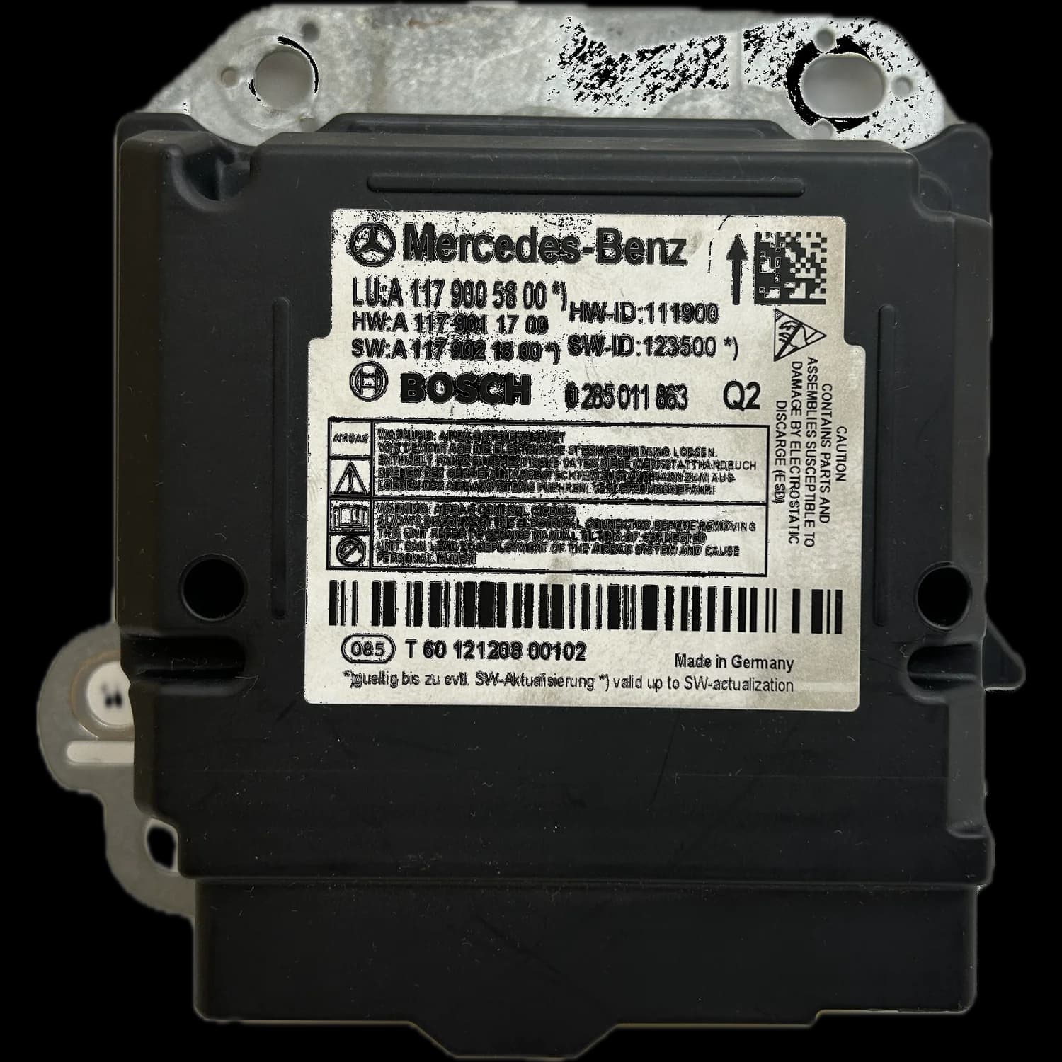 Airbagcomputer A117 900 58 00, Etiket