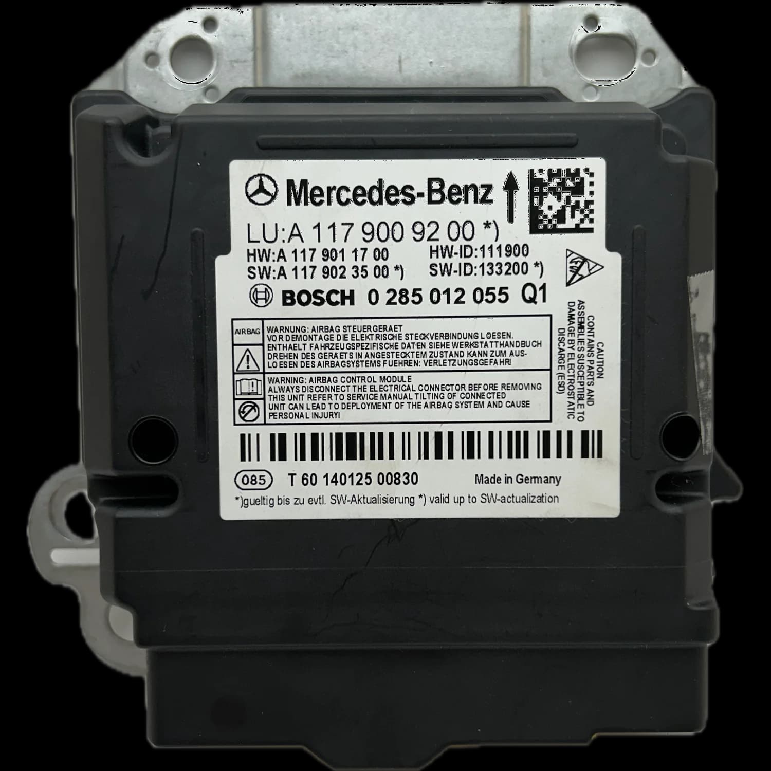 Airbagcomputer A1179009200, Etiket