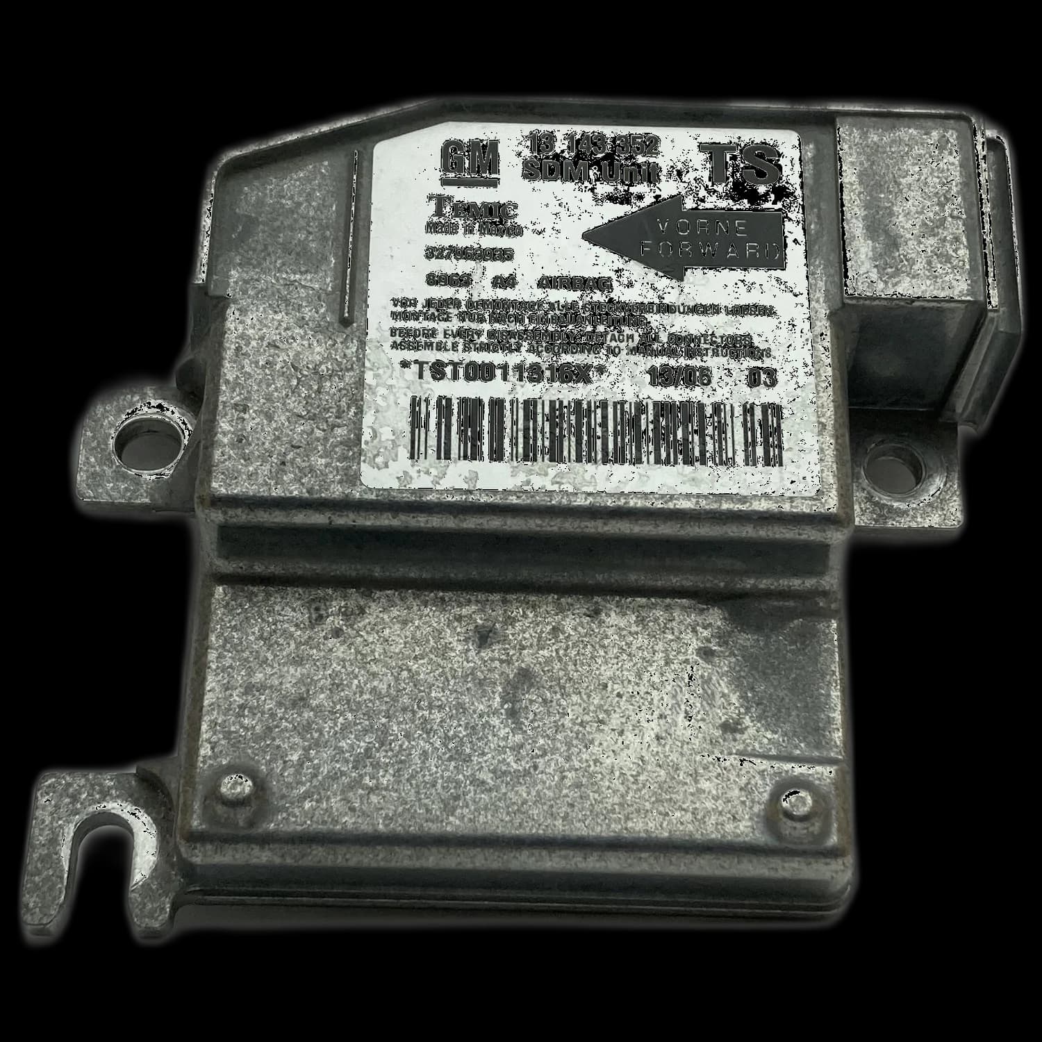 Airbagcomputer 13 143 352 TS, Etiket