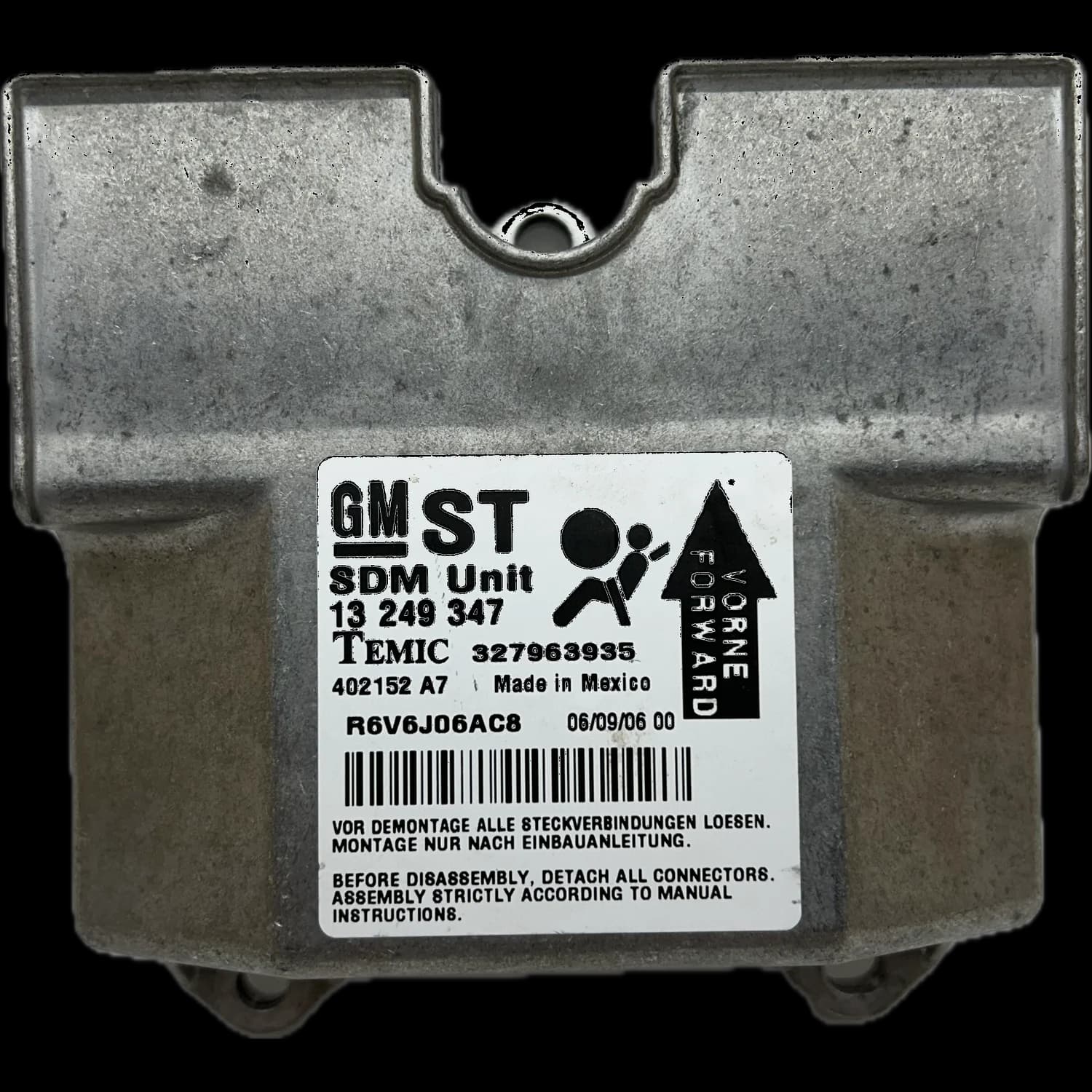 Airbag-regeleenheid 13 249 347 ST, Etiket
