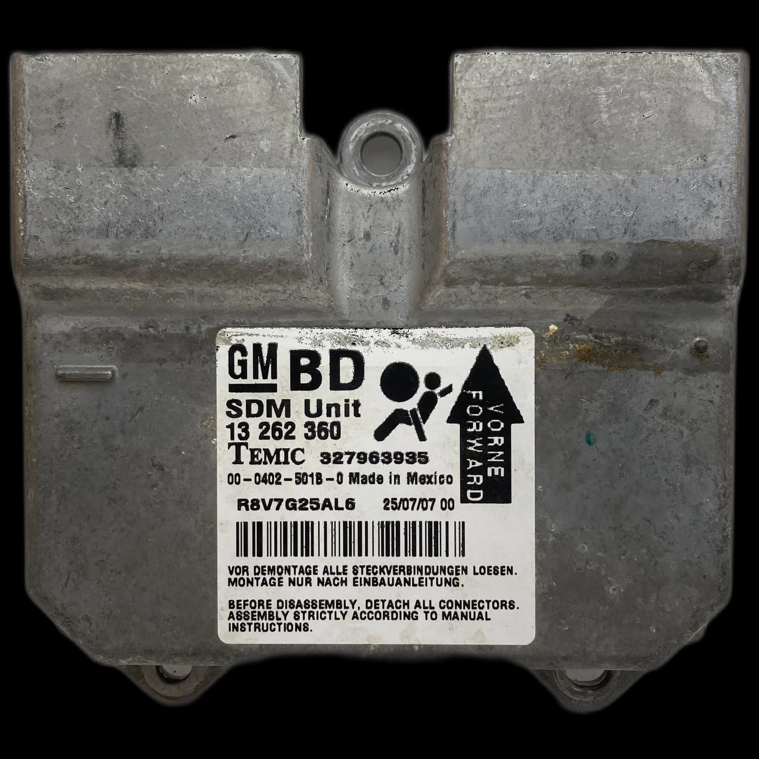 Airbag-regeleenheid 13 262 360 BD, Etiket