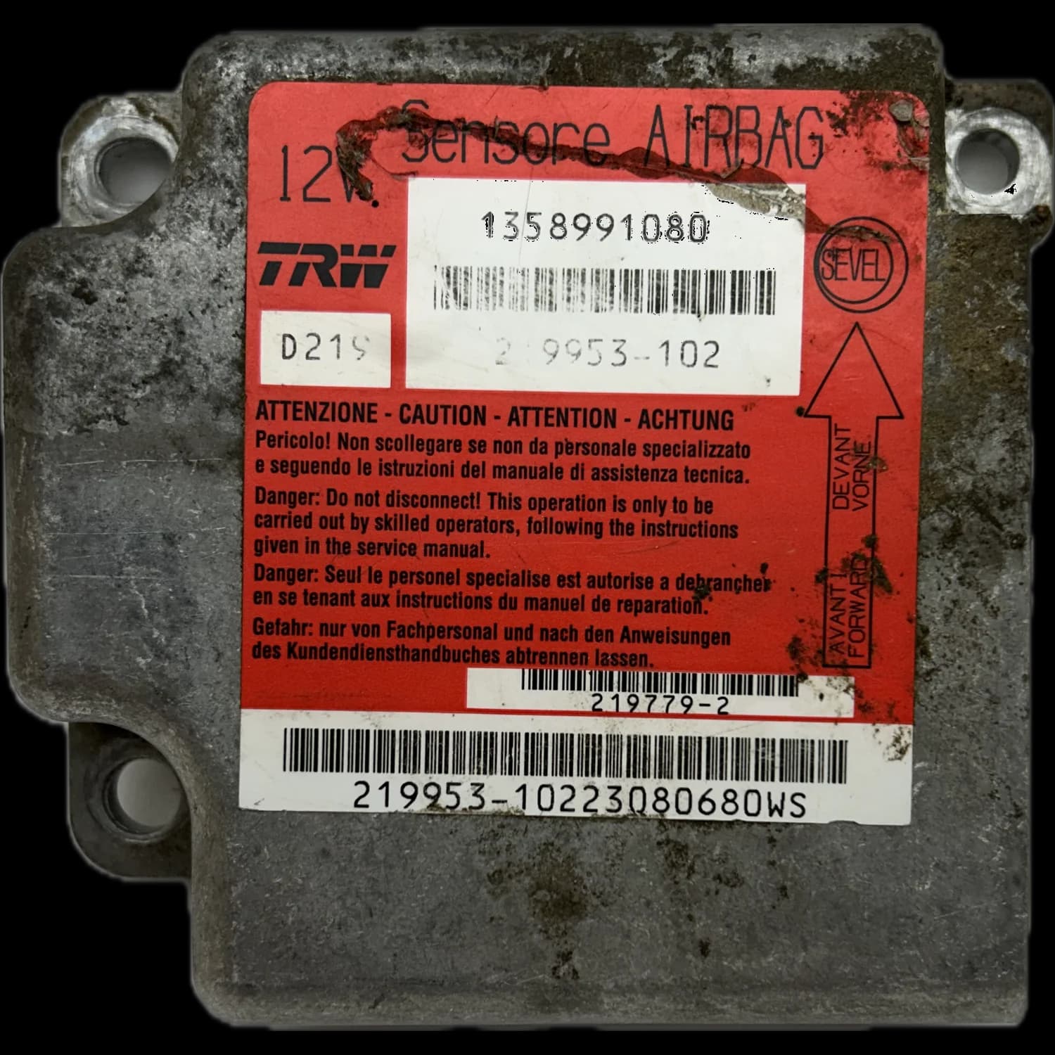 Airbagcomputer 1358991080, Etiket