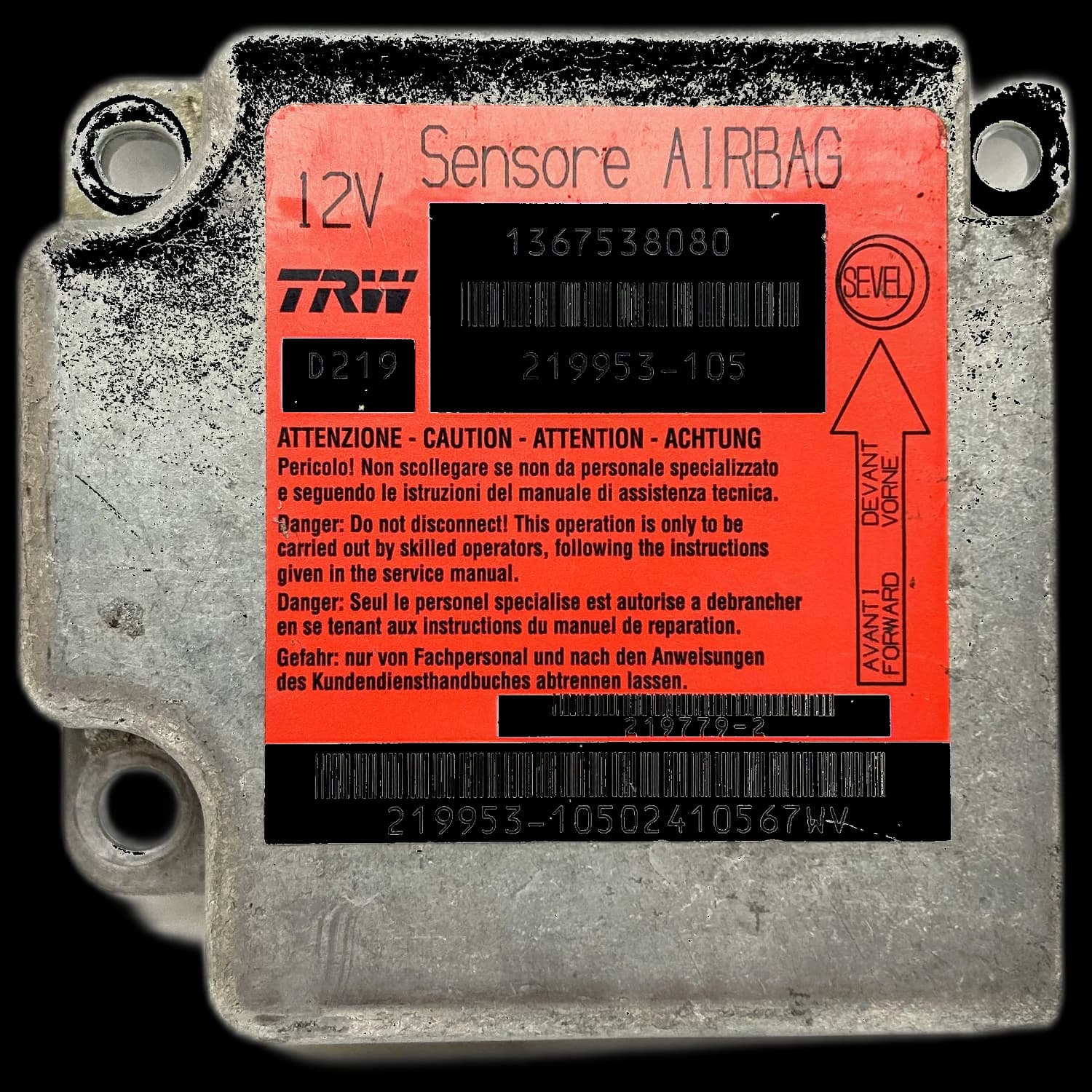 Airbag-regeleenheid 1367538080, Etiket