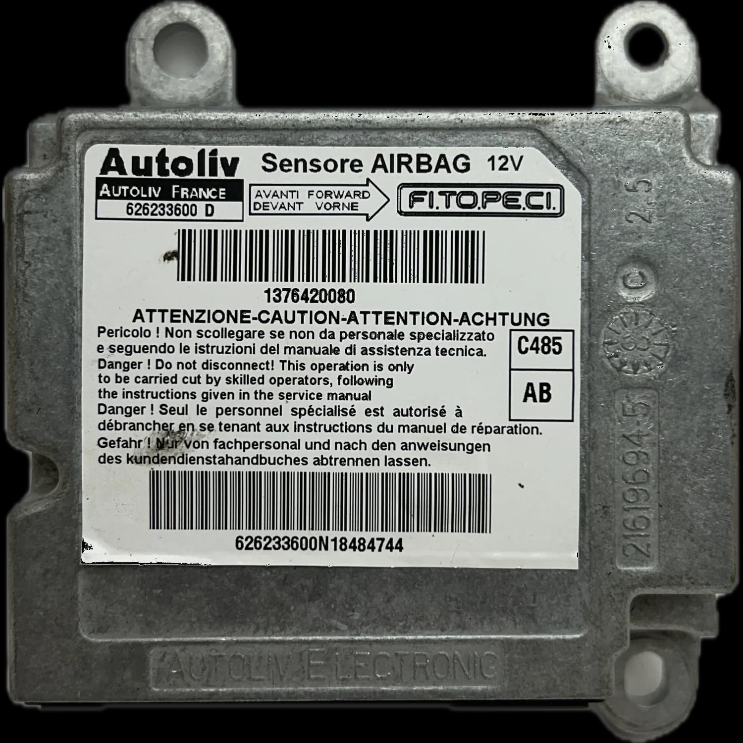 Airbagcomputer 1376420080, Etiket