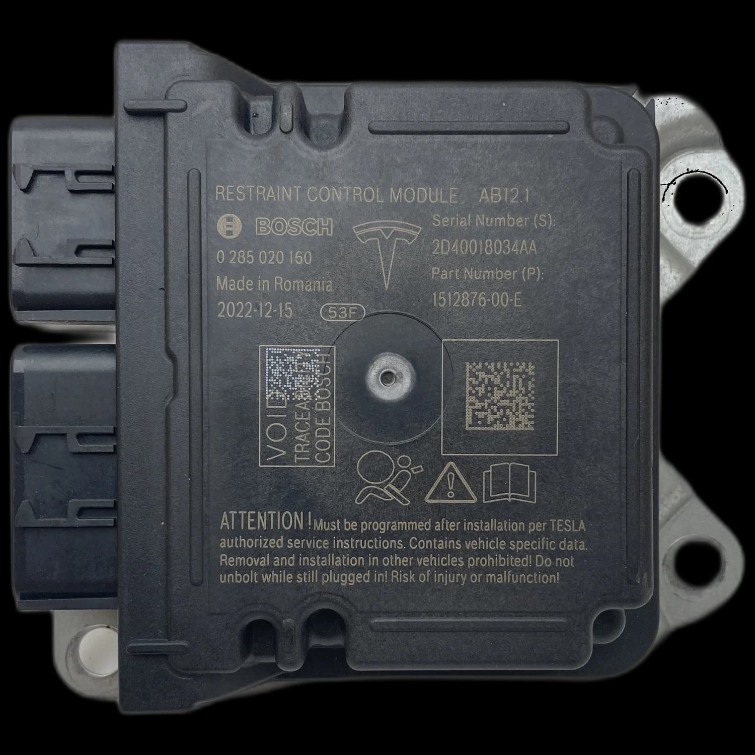 Airbag-regeleenheid 1512876-00-E, Etiket