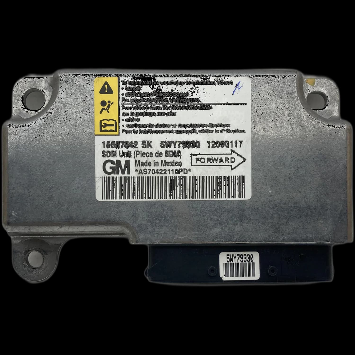 Airbagcomputer 15887042 SK, Etiket