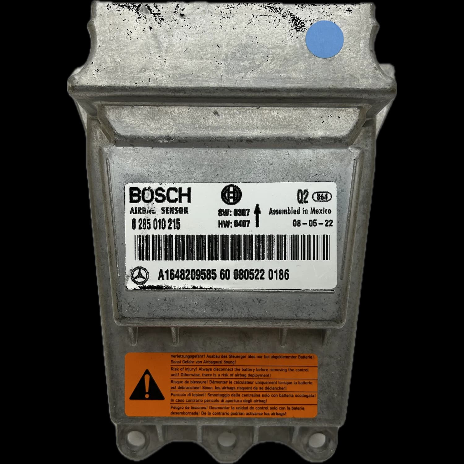Airbagcomputer A1648209585, Etiket