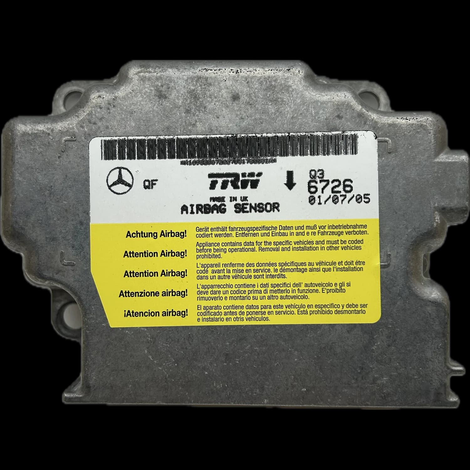 Airbagcomputer A1698206726, Etiket
