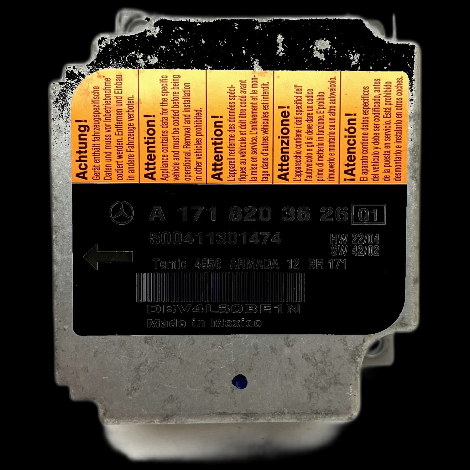 Airbag-regeleenheid A1718203625, Etiket
