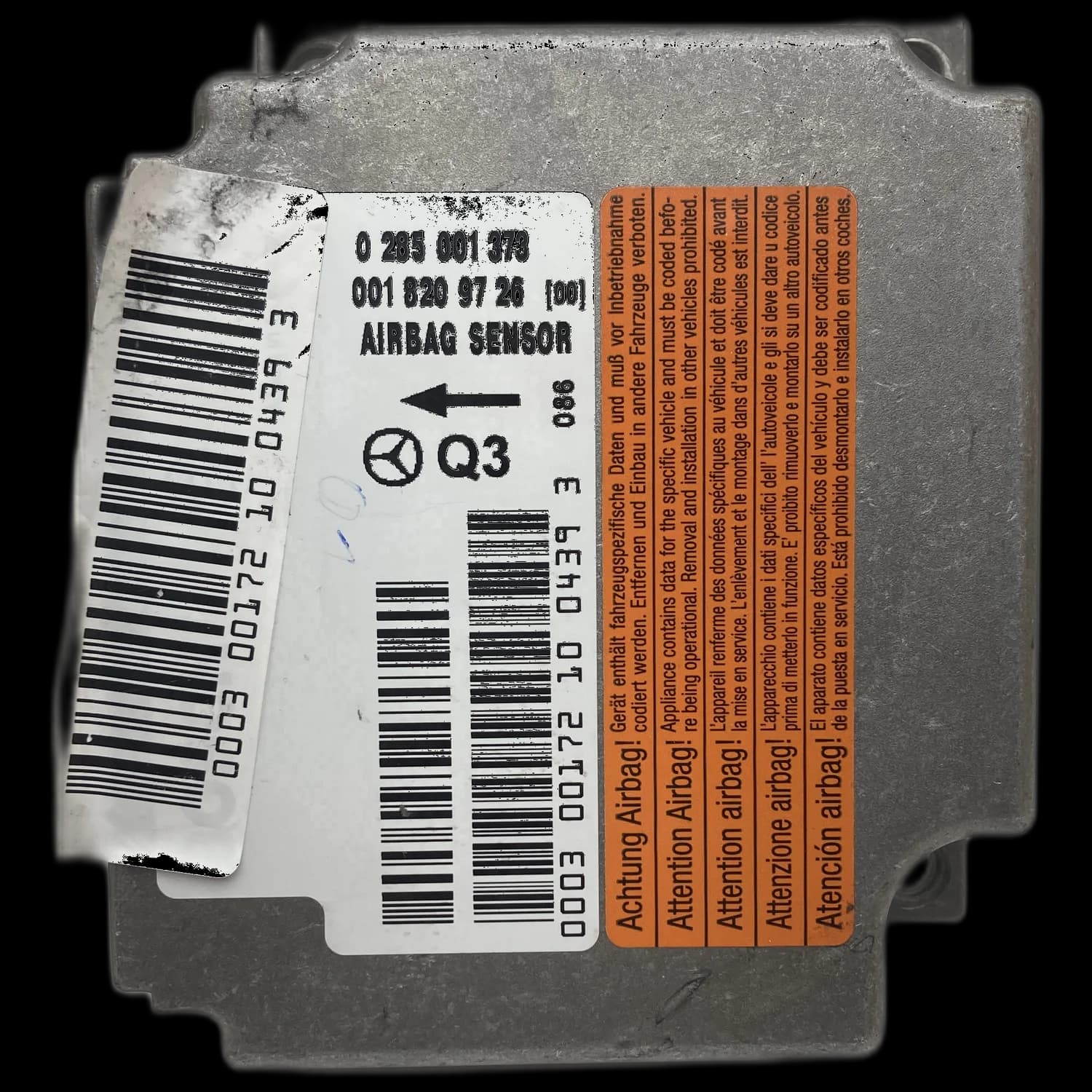 Airbagcomputer A 001 820 97 26 (00), Etiket