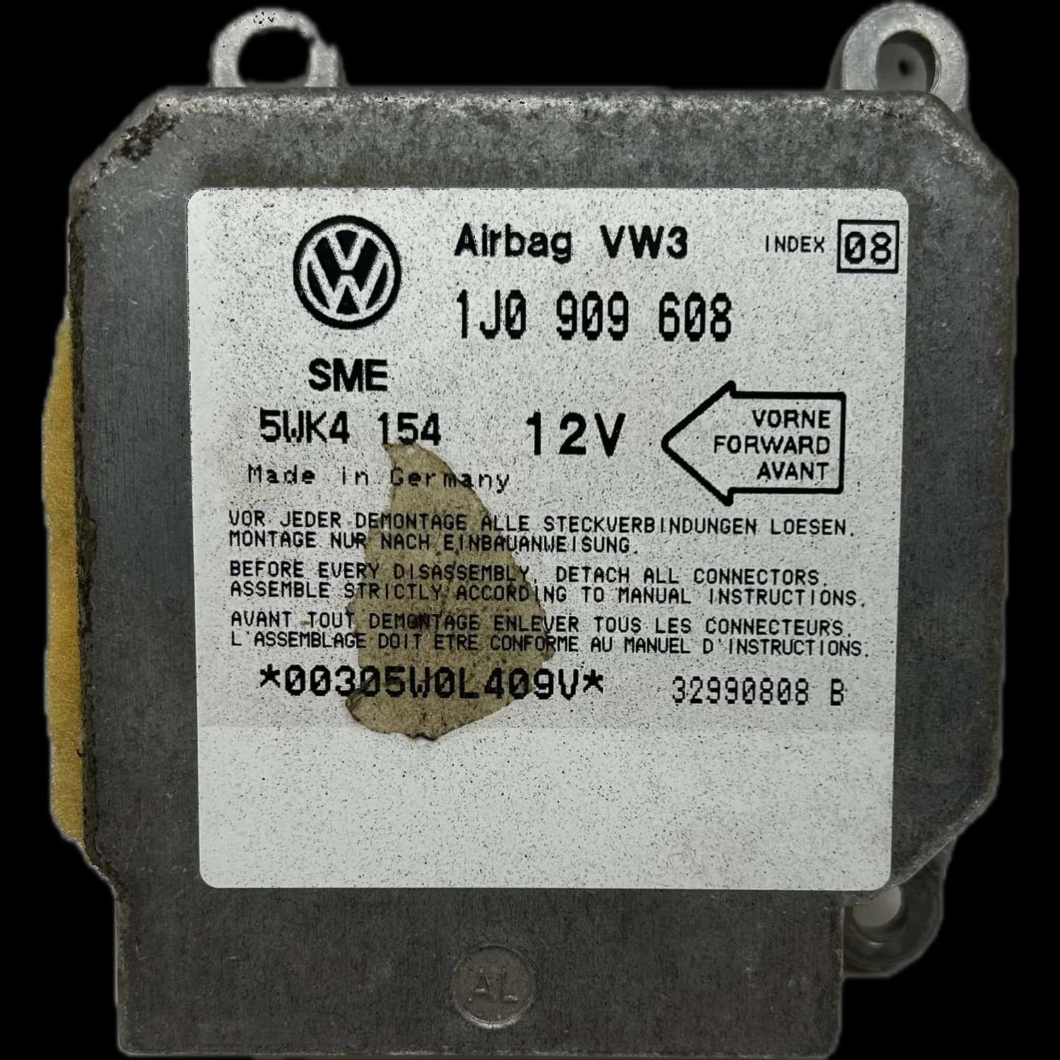 Volkswagen Golf Cabrio 1E airbag-regeleenheid reparatie