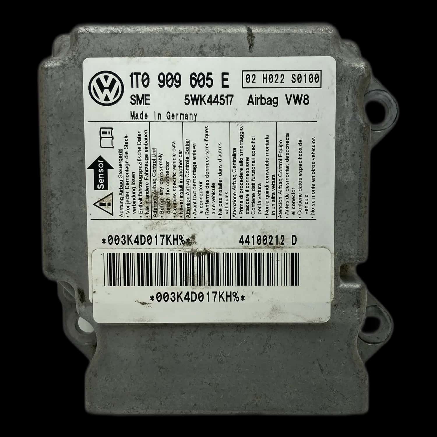 Volkswagen Touran 1T airbag-regeleenheid reparatie