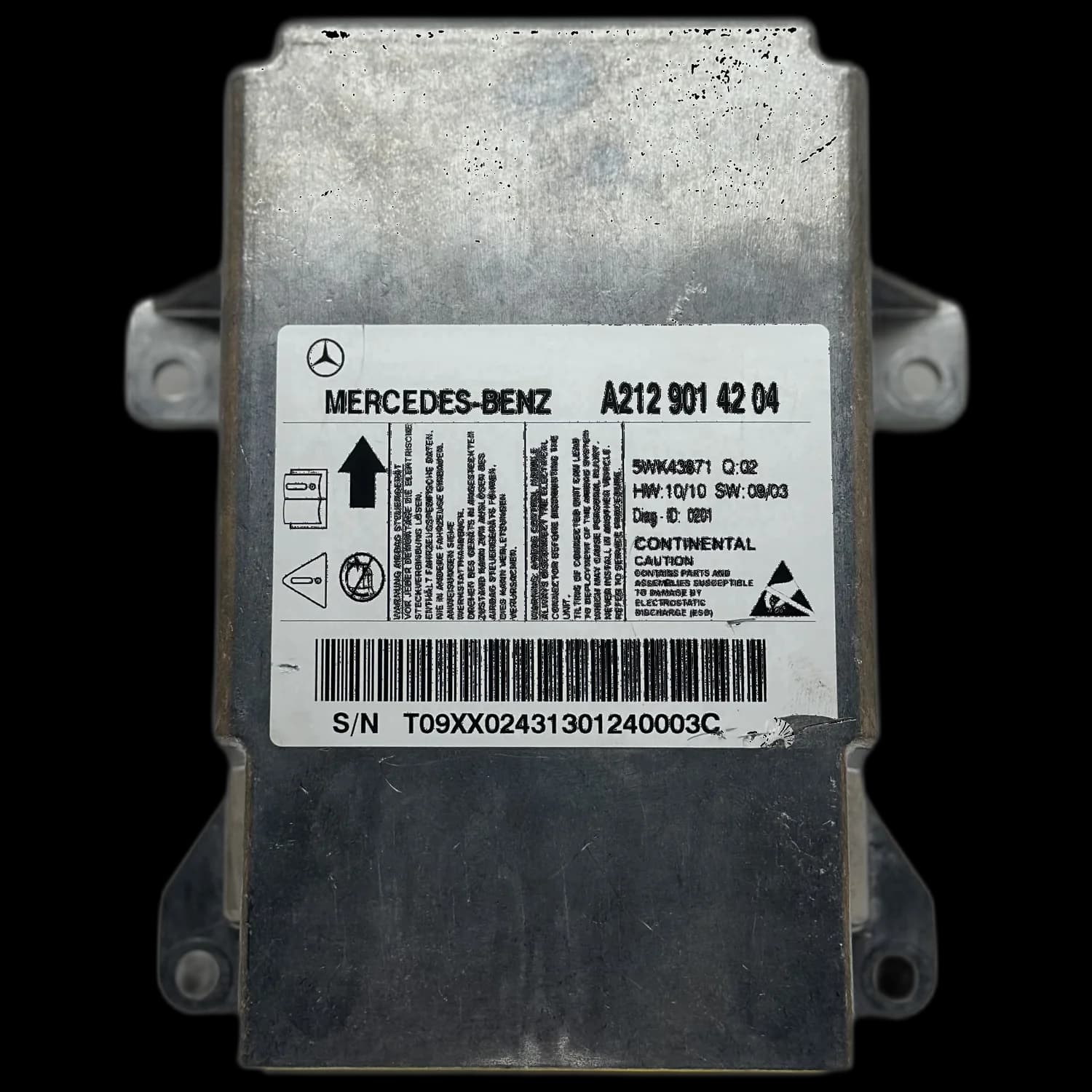 Airbagcomputer A212 901 42 04, Etiket
