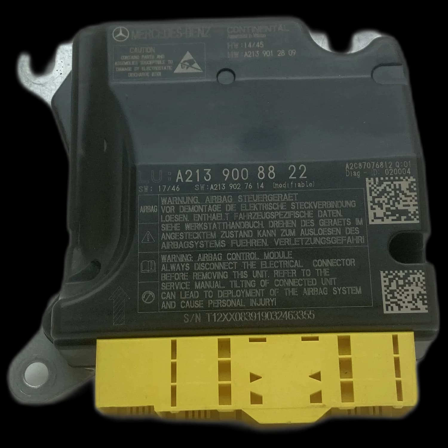 Airbagcomputer A213 900 88 22, Etiket