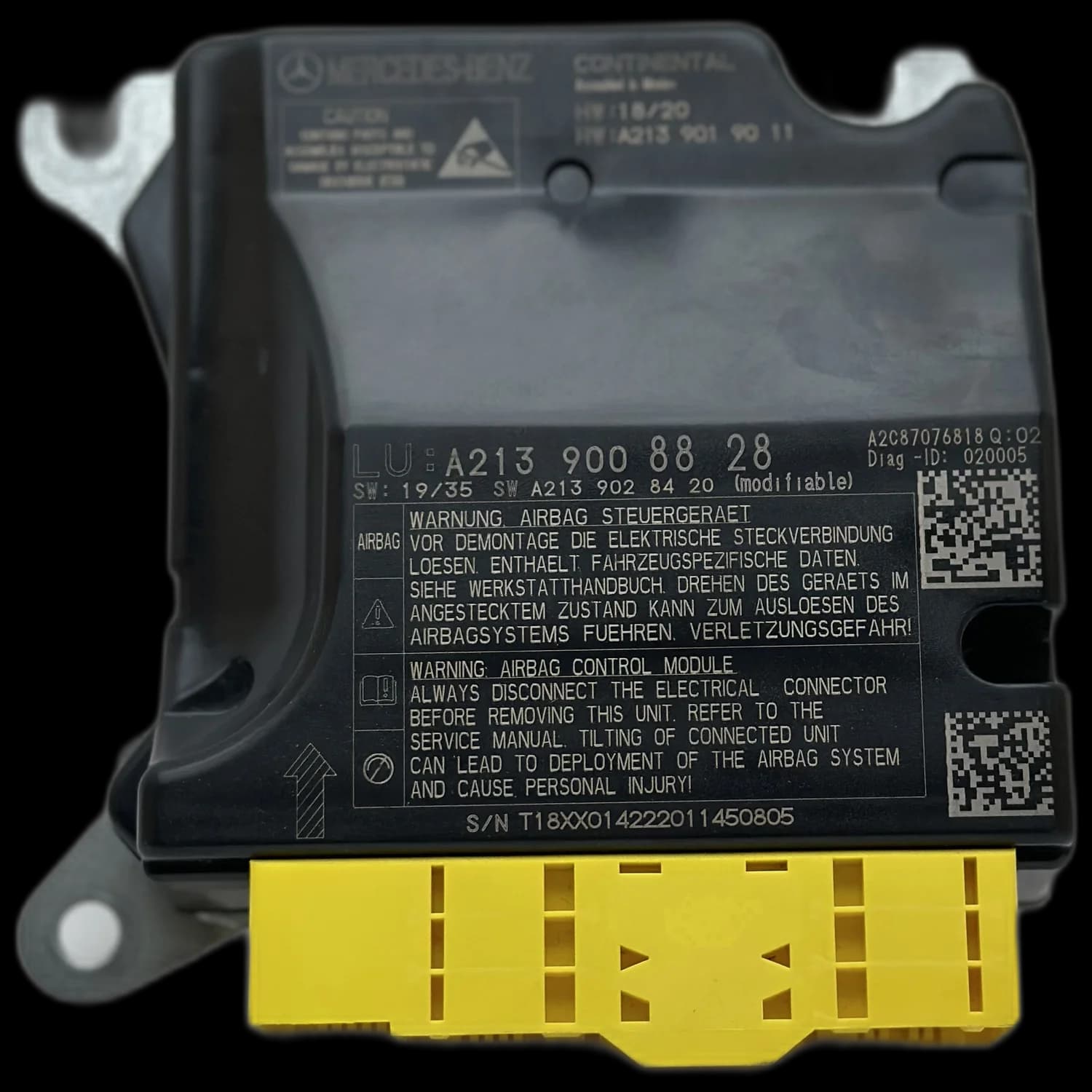 Airbagcomputer A213 900 88 28, Etiket