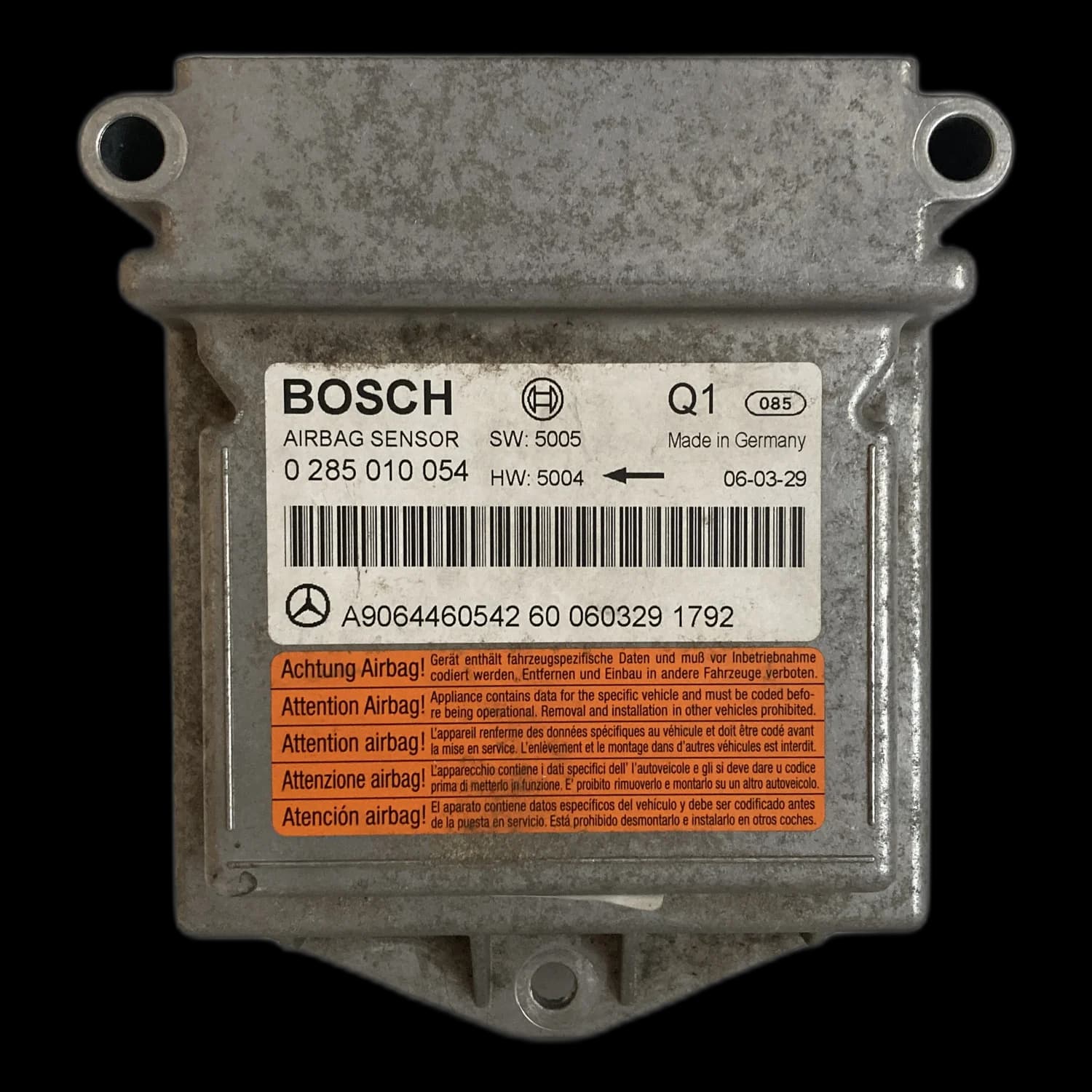 Airbagcomputer 285010054, Etiket
