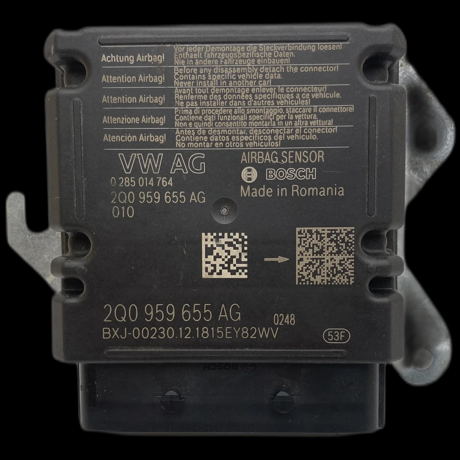 Airbag-regeleenheid 2Q0 959 655 AG, Etiket