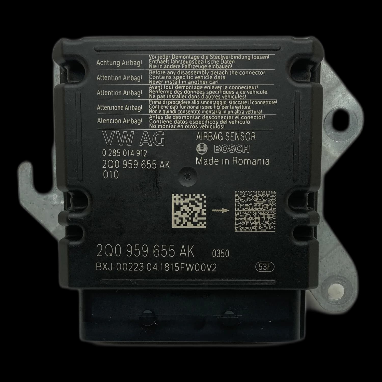 Airbagcomputer 2Q0 959 655 AK, Etiket