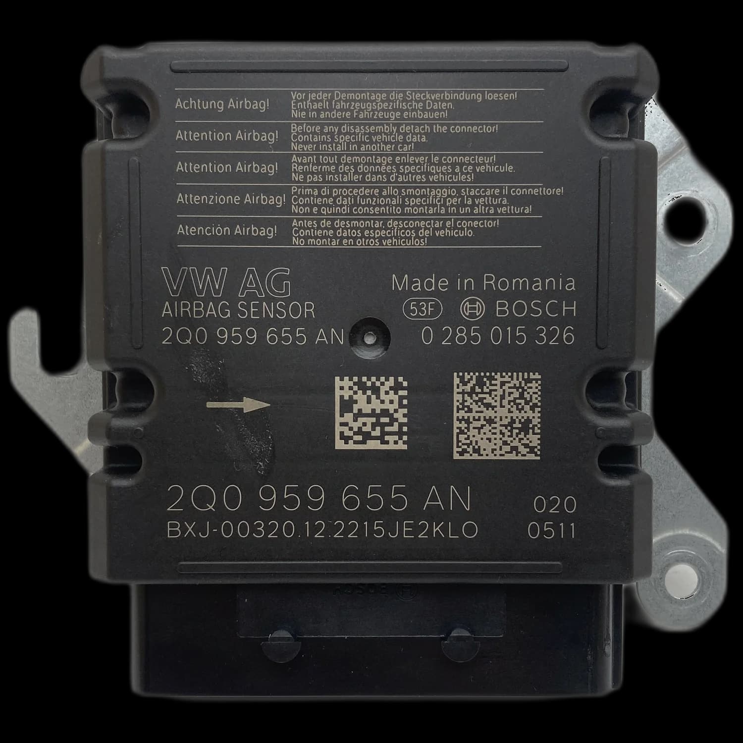 Airbag-regeleenheid 2Q0 959 655 AN, Etiket