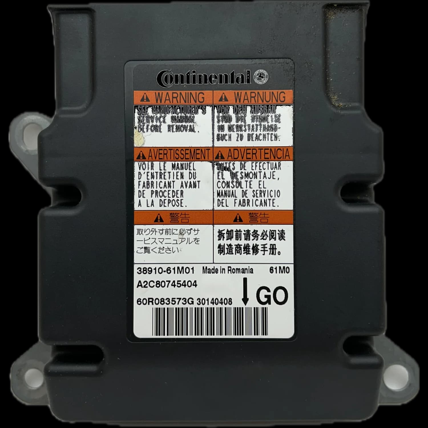 Airbagcomputer 38910-61M01, Etiket