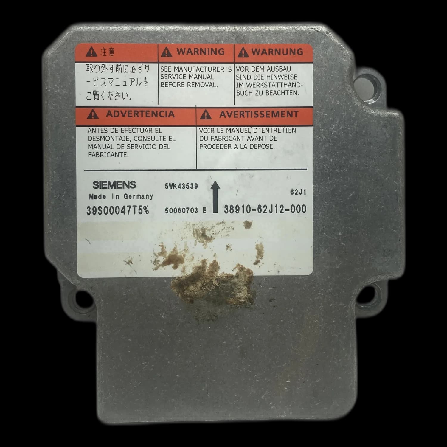 Airbagcomputer 38910-62J12-000, Etiket
