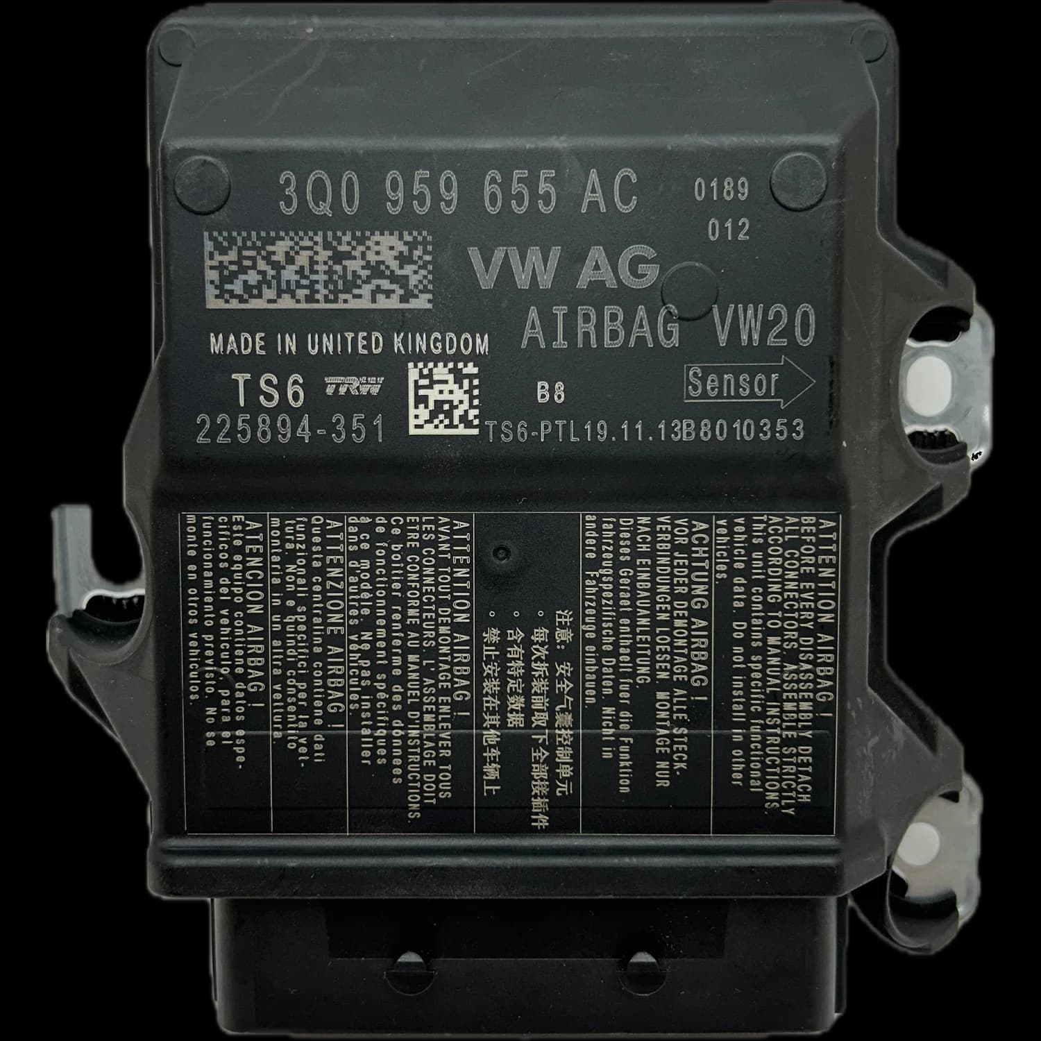 Airbagcomputer 3Q0 959 655 AC, Etiket