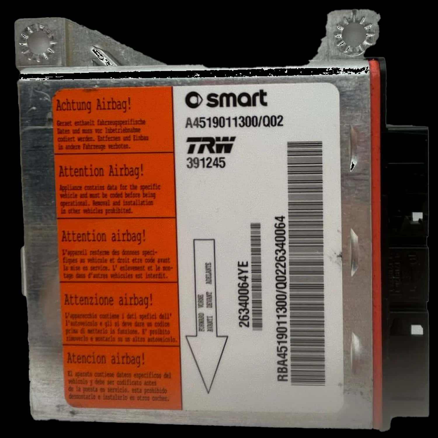 Smart Fortwo C451 airbag-regeleenheid reparatie