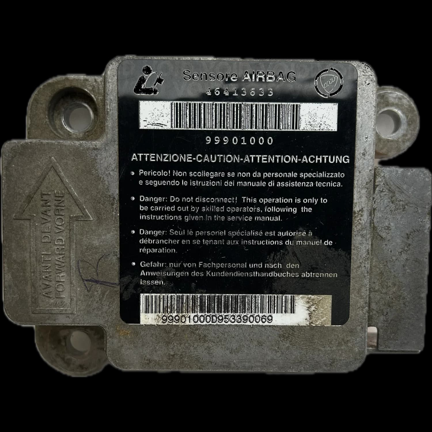 Airbagcomputer 46413633, Etiket